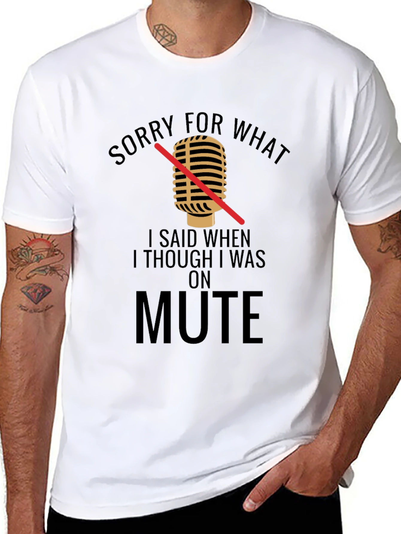 Black Sorry For What I Said On Mute T-Shirt view 8