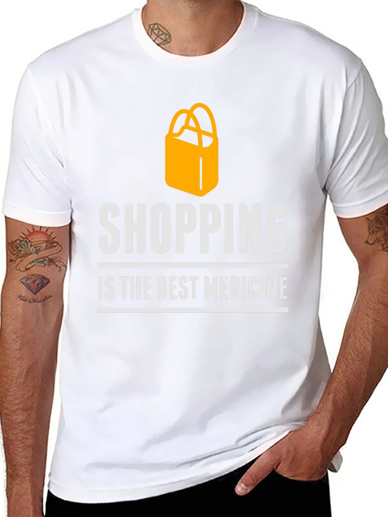 Black Shopping is the Best Medicine T-Shirt view 8