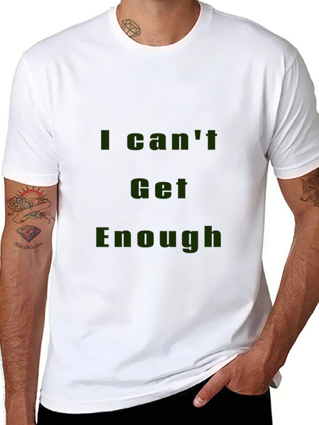 Black I Can't Get Enough Graphic Tee - Black Casual T-Shirt view 8