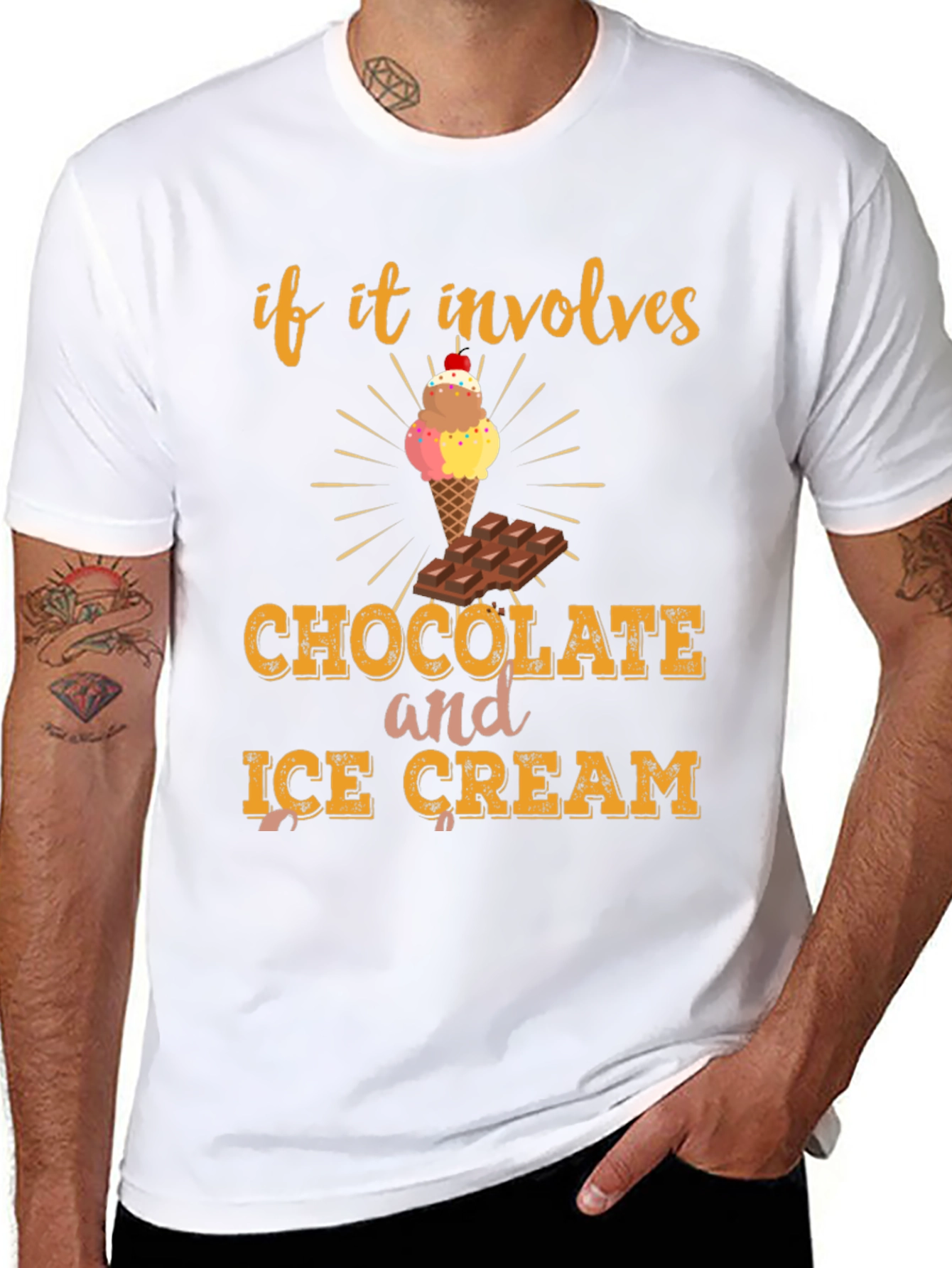 Black Chocolate and Ice Cream Graphic Tee view 8