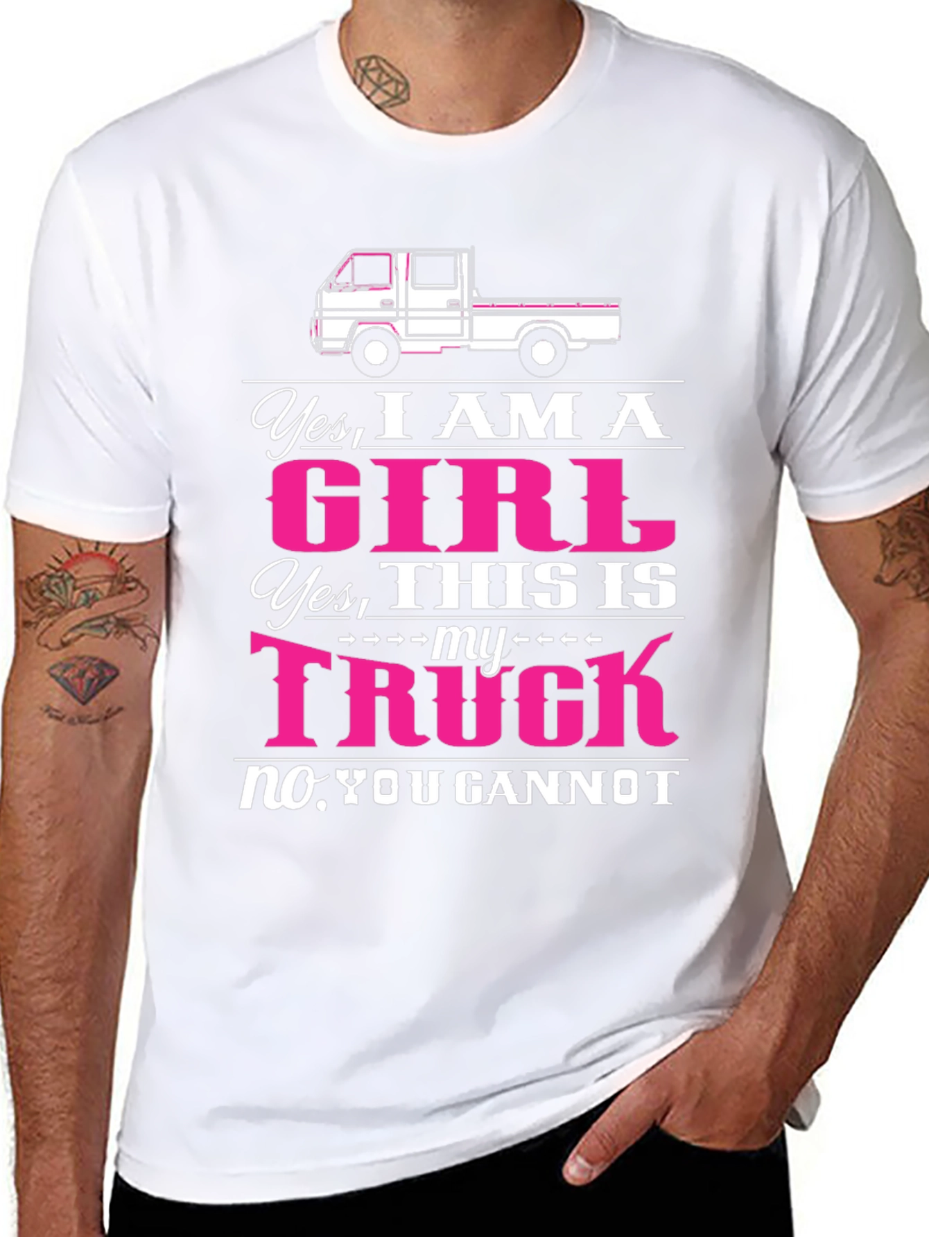 Black Girl Truck T-Shirt - Yes I am a Girl Truck Tee view 8