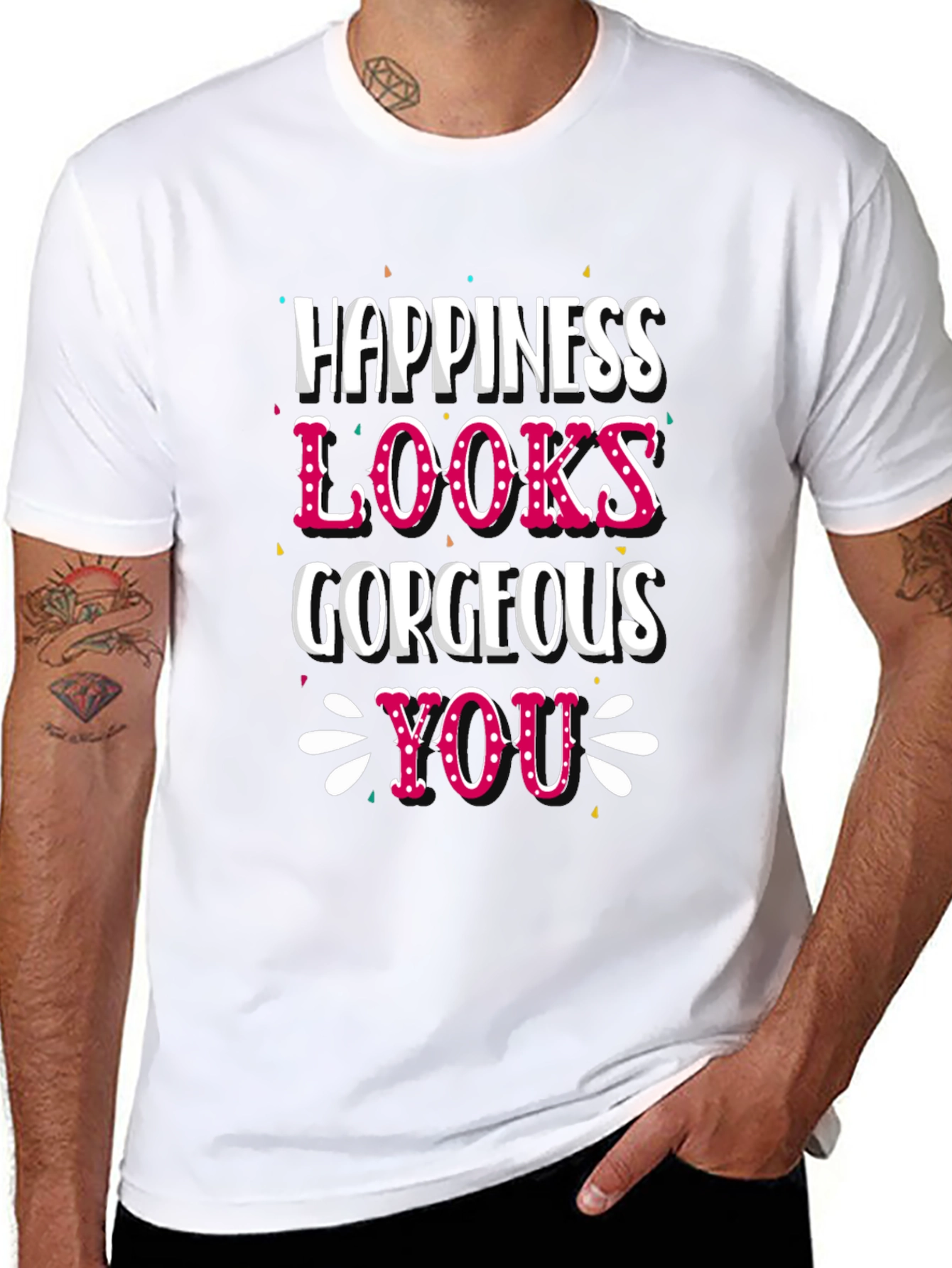 Black Happiness Looks Gorgeous On You - Graphic Tee view 8