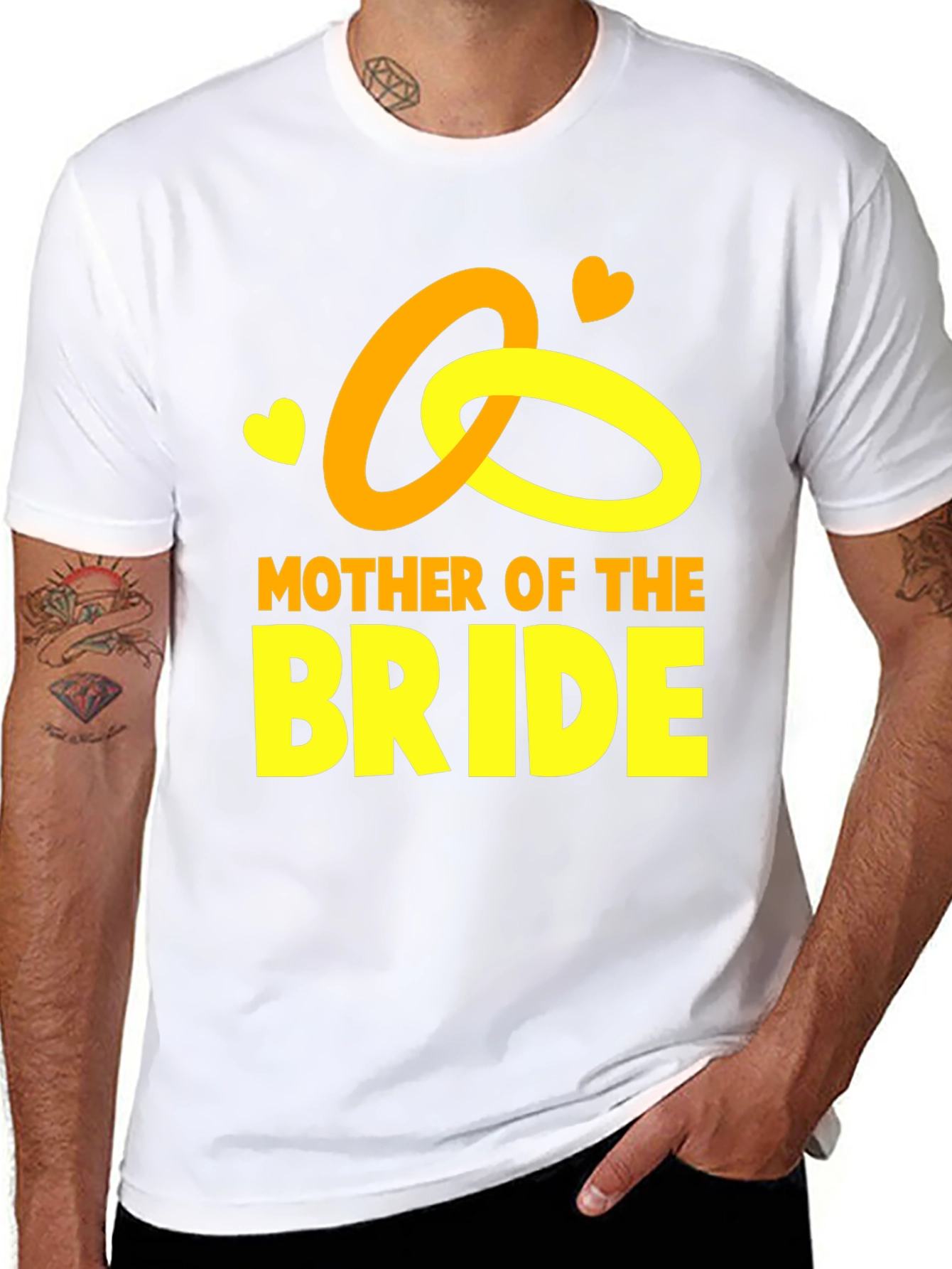 Black Mother of the Bride Black T-Shirt with Gold Rings view 8