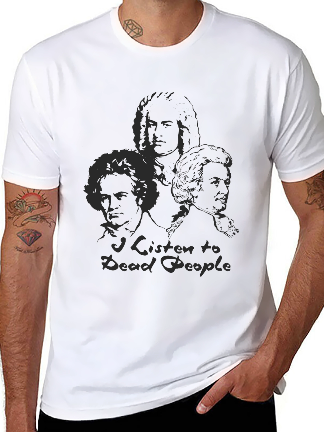 Black I Listen to Dead People Graphic Tee view 8