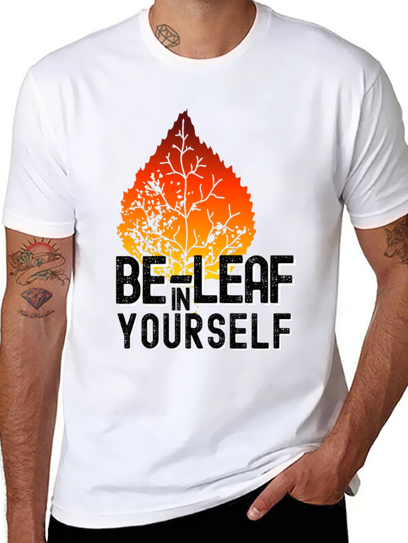 Black Be-Leaf Yourself Graphic Tee - Black view 8