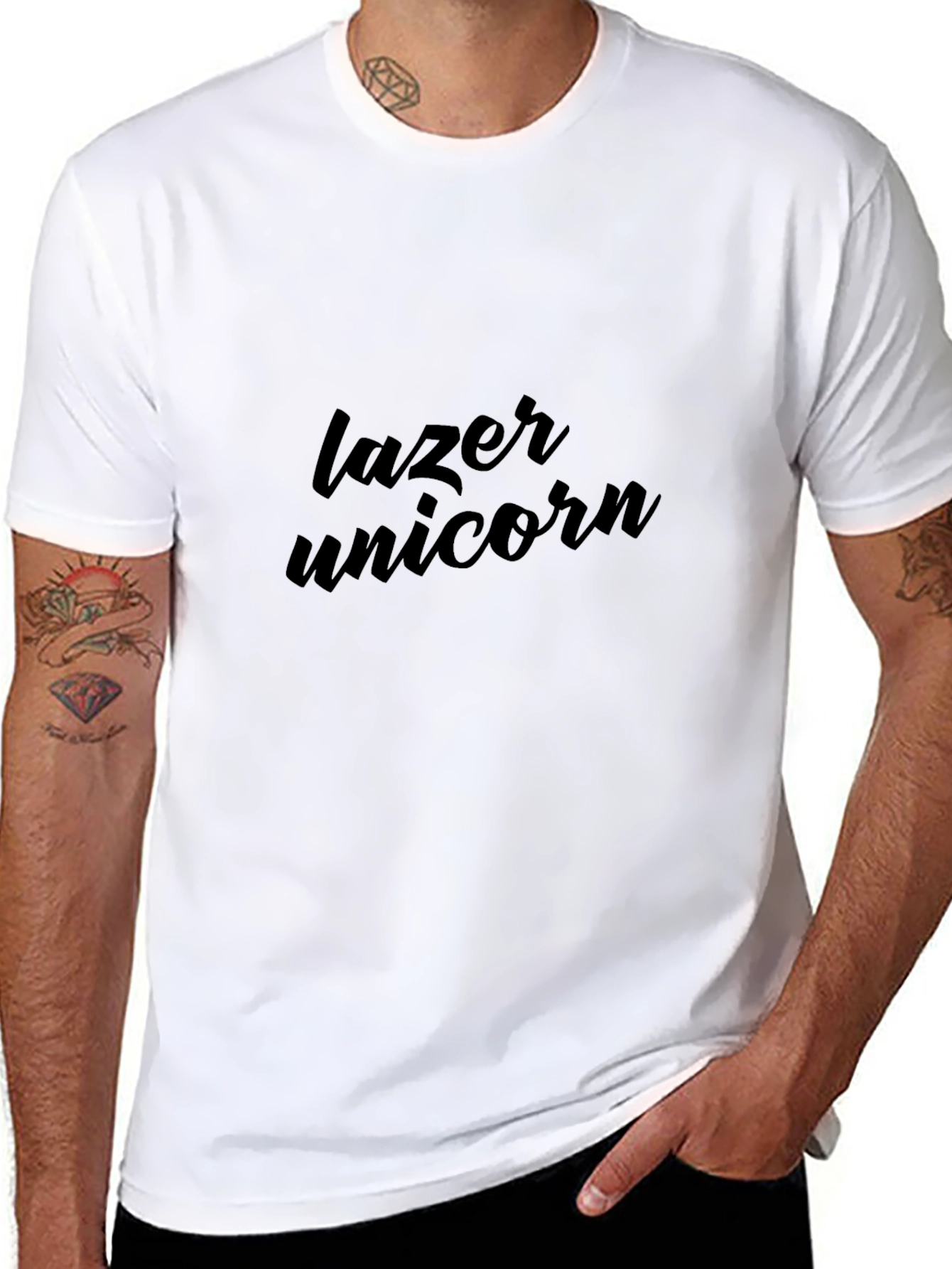 Black Lazer Unicorn Graphic Tee - Modern Casual Style view 8