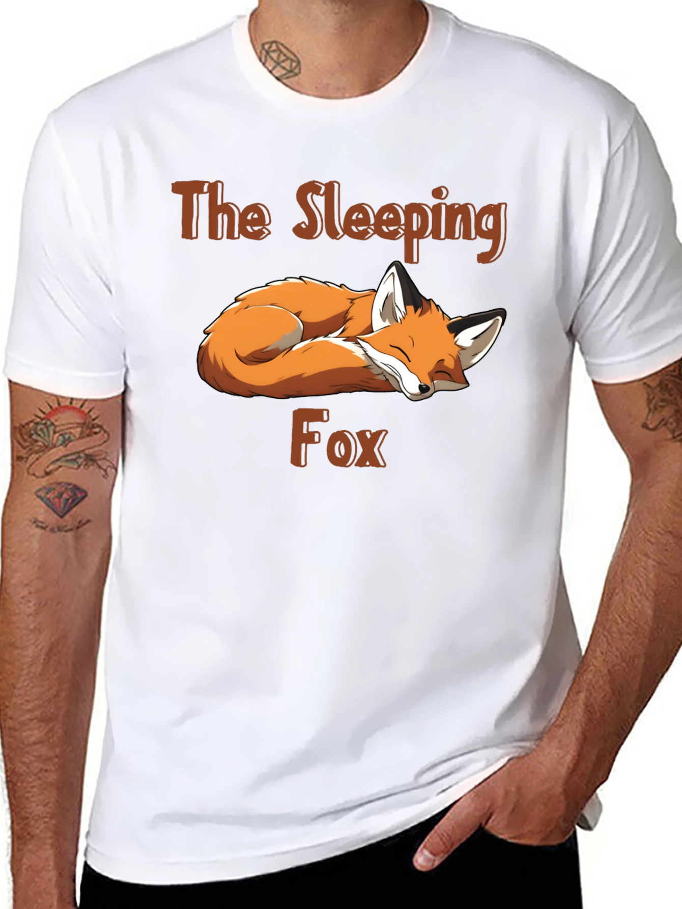 Black Sleeping Fox Graphic Tee - Black view 8