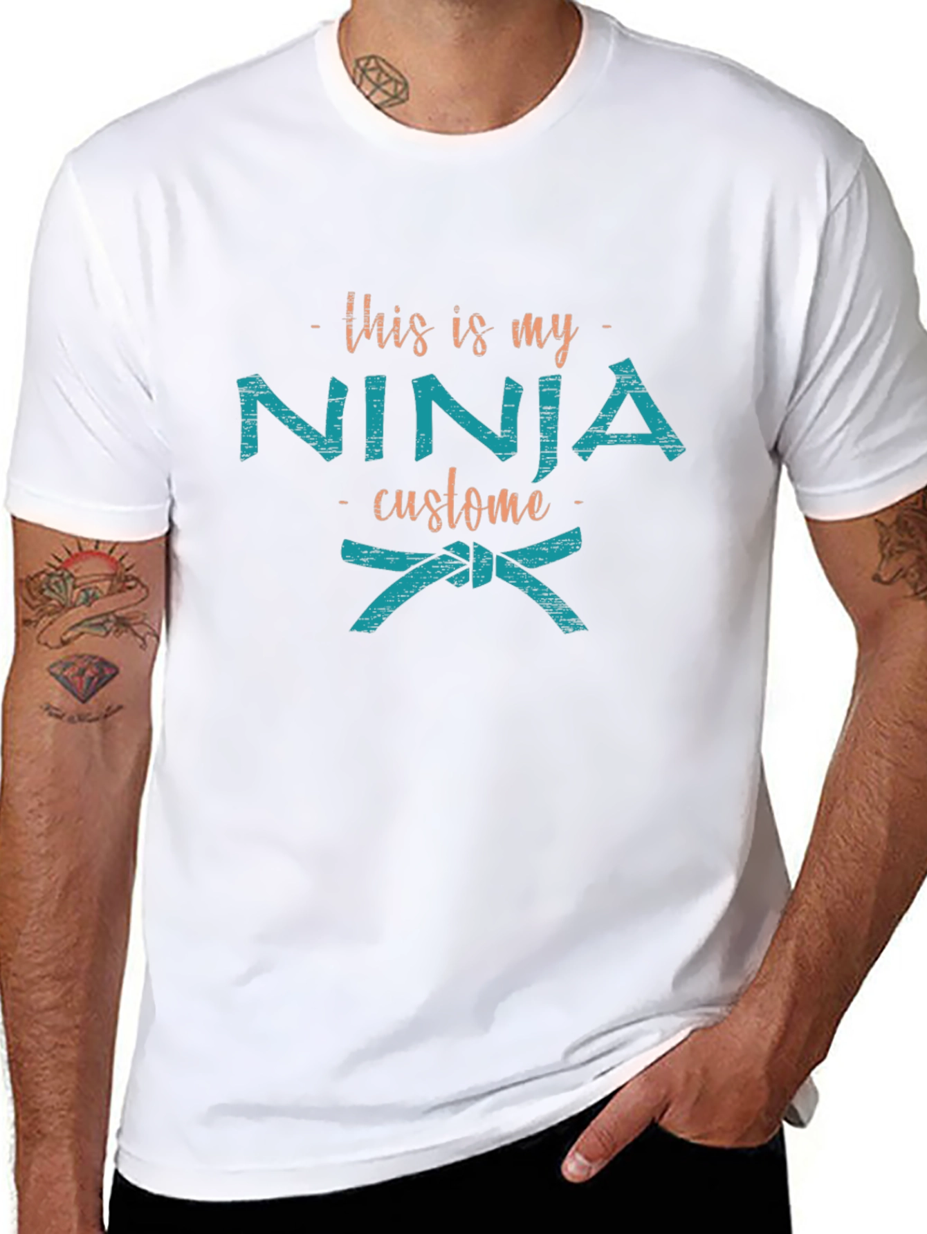 Black This is My Ninja Costume Funny T-Shirt view 8