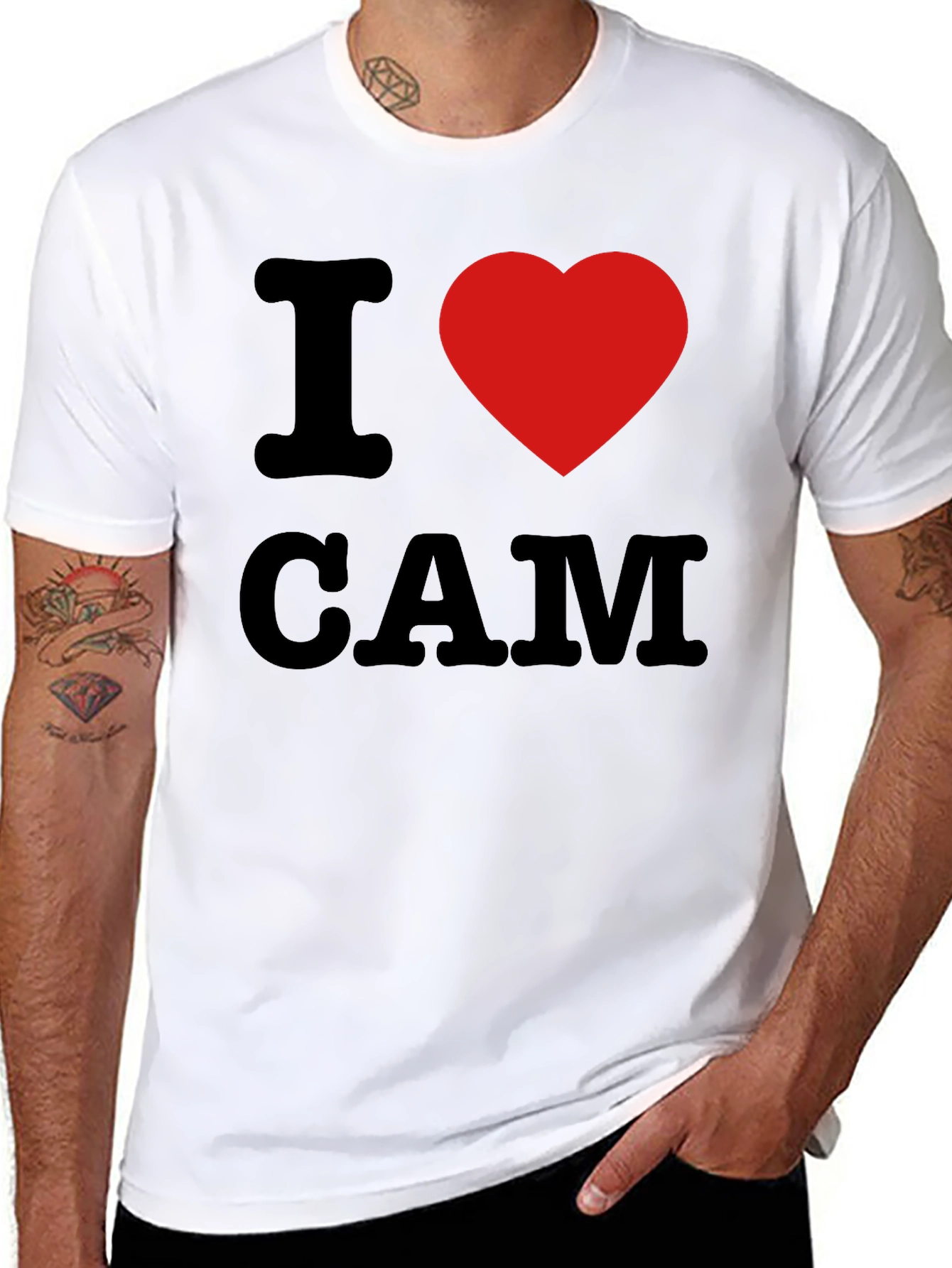 Black I Heart CAM T-Shirt - Classic Tee view 8