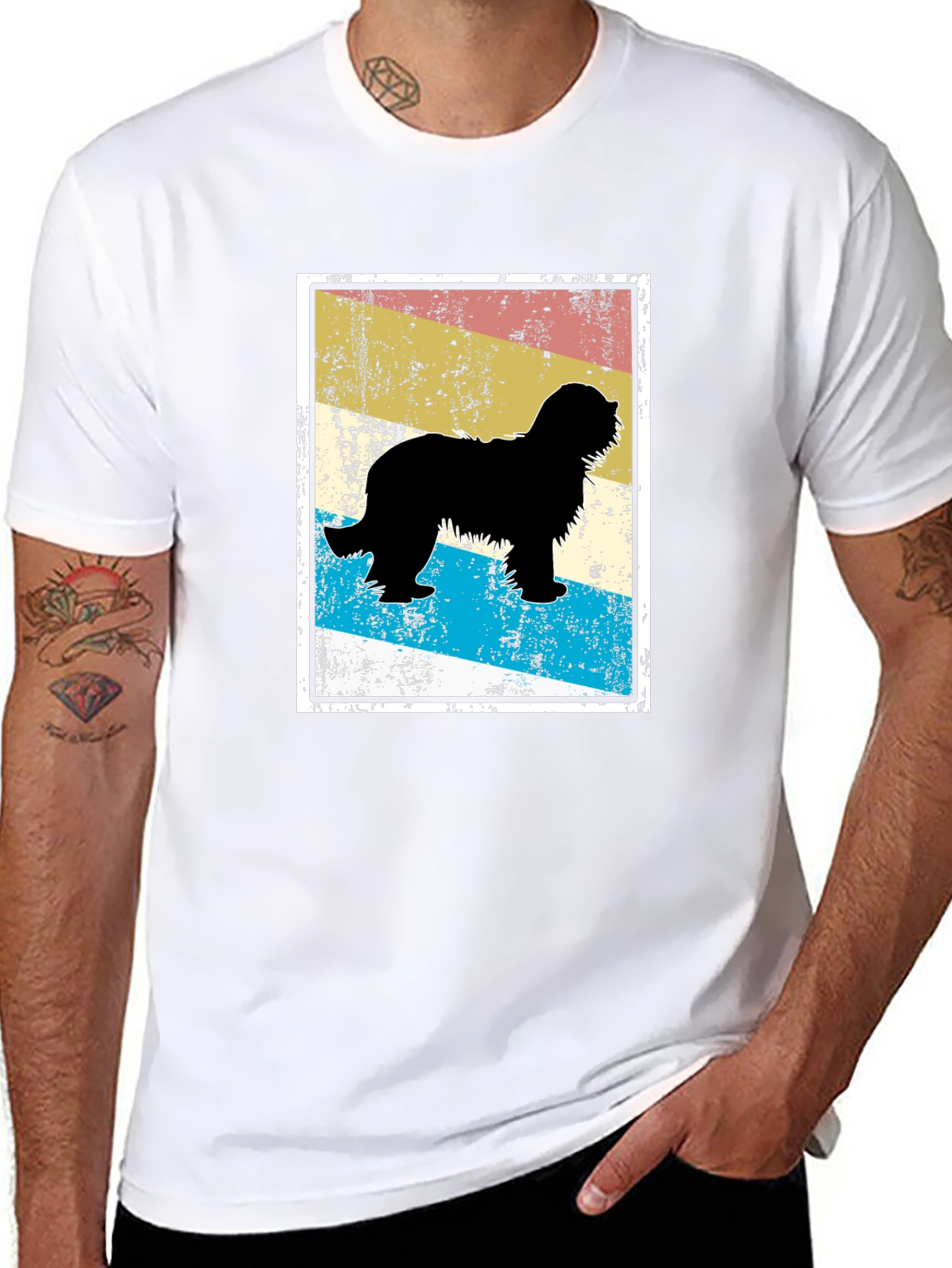 Black Retro Dog Silhouette T-Shirt view 8