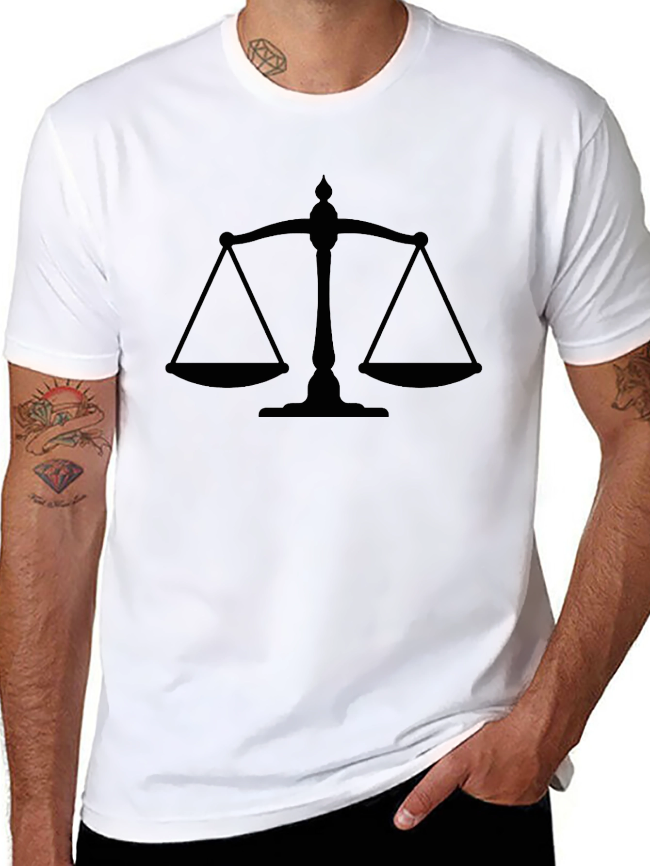 Scales of Justice Black Graphic Tee - 8