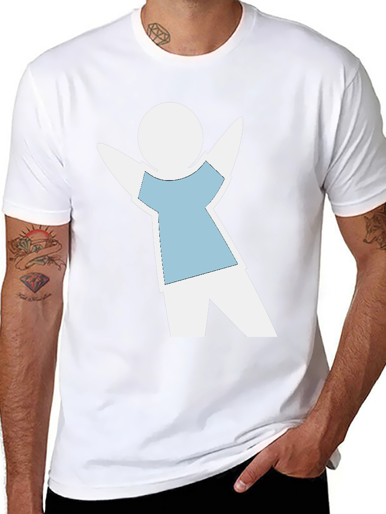 Black Whimsical Stick Figure Tee view 8