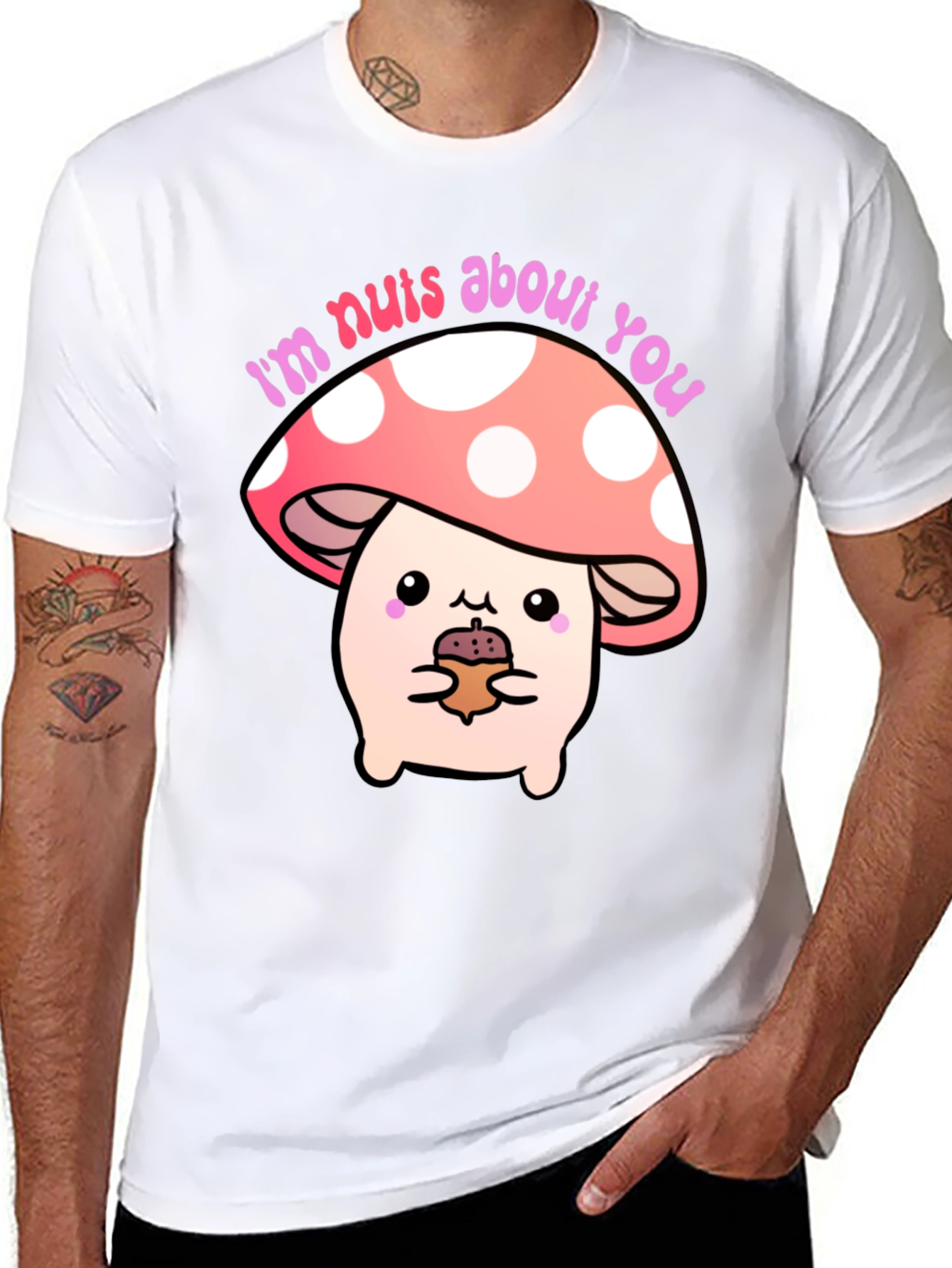 Black I'm Nuts About You Mushroom Graphic Tee view 8