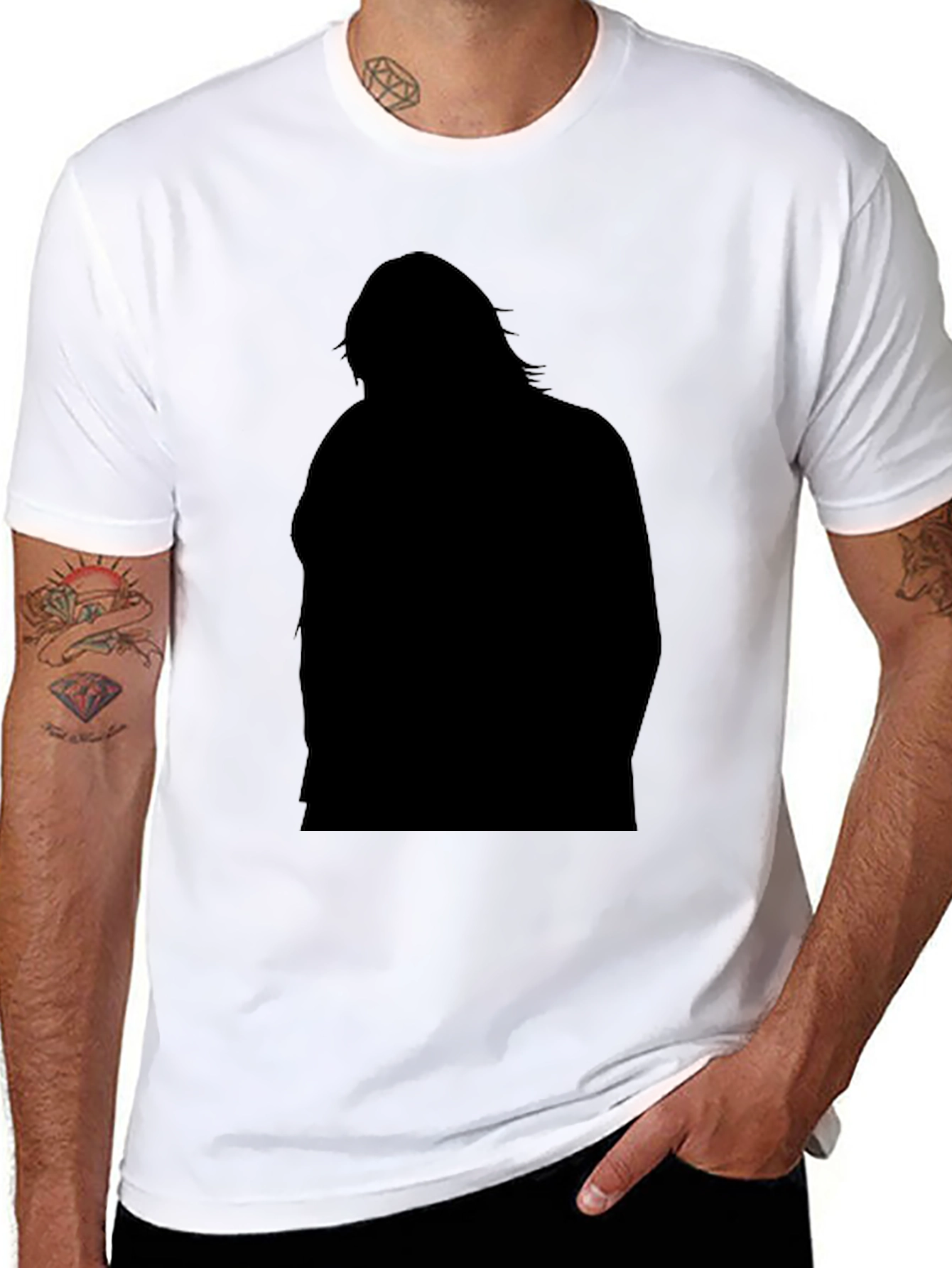 Black Silhouette Graphic Black T-Shirt view 8