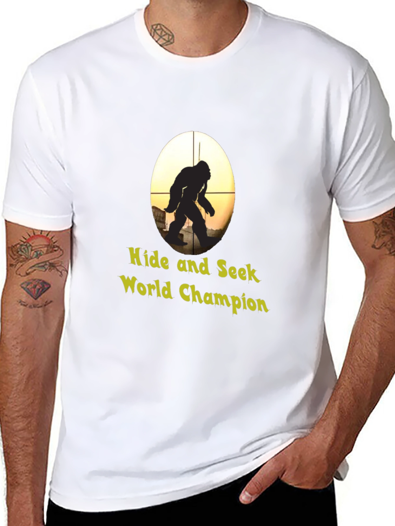 Black Hide & Seek World Champion Bigfoot Graphic T-Shirt view 8