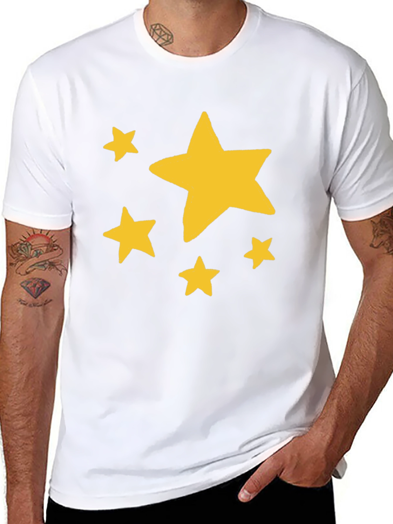 Black Starry Night Graphic Tee - Black view 8