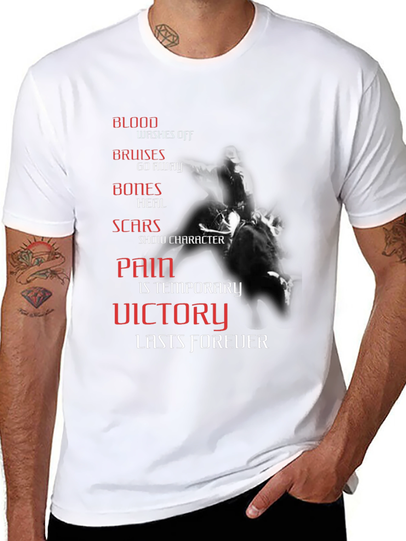 Black Motivational T-Shirt: Victory Lasts Forever view 8