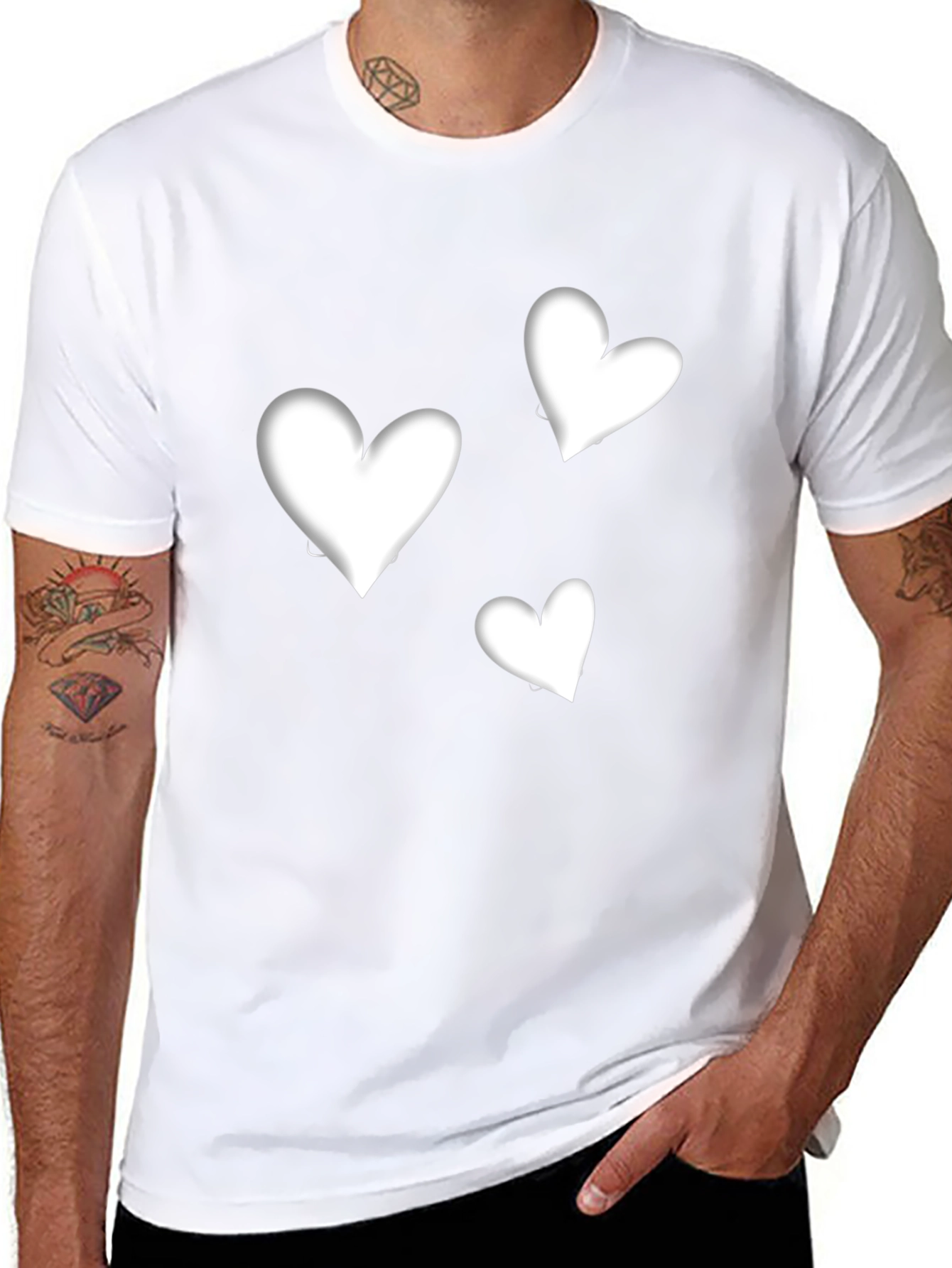 Black Heart Graphic Black T-Shirt - Stylish Casual Wear view 8