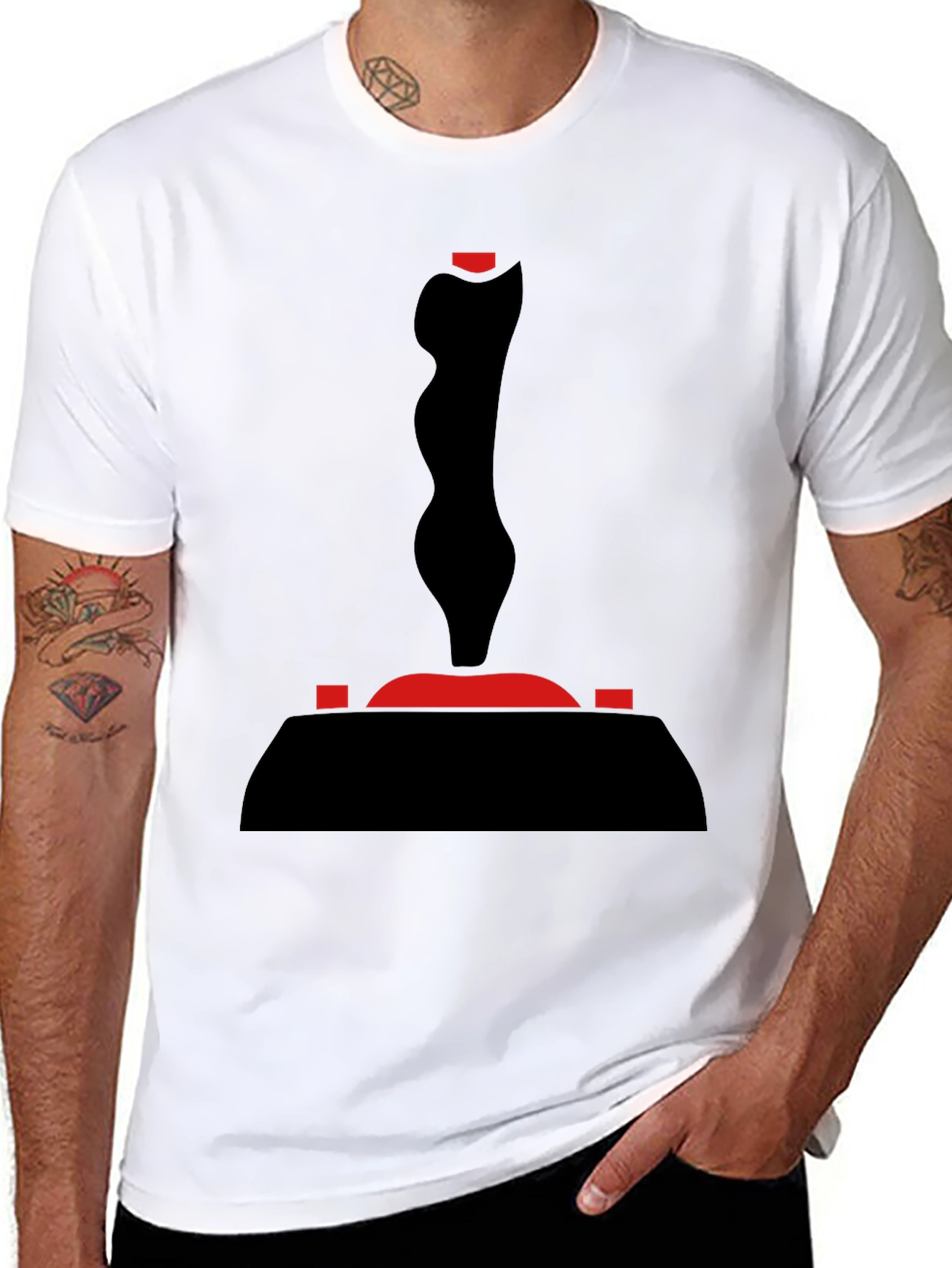 Black Retro Joystick Graphic Tee - Black T-Shirt view 8