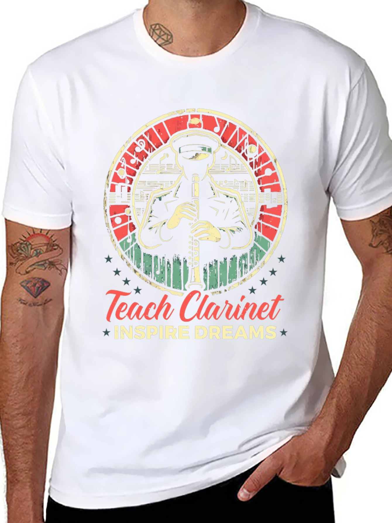 Black Teach Clarinet Inspire Dreams T-Shirt view 8