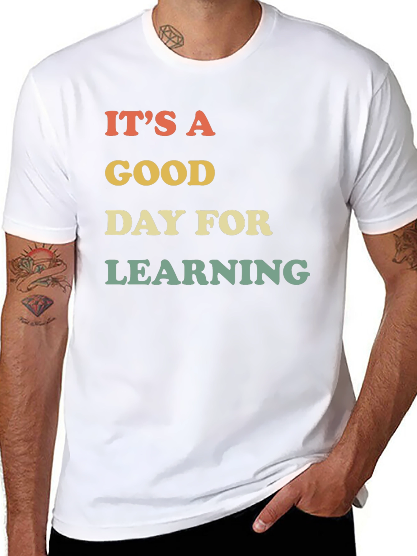 Black It's A Good Day For Learning T-Shirt view 8