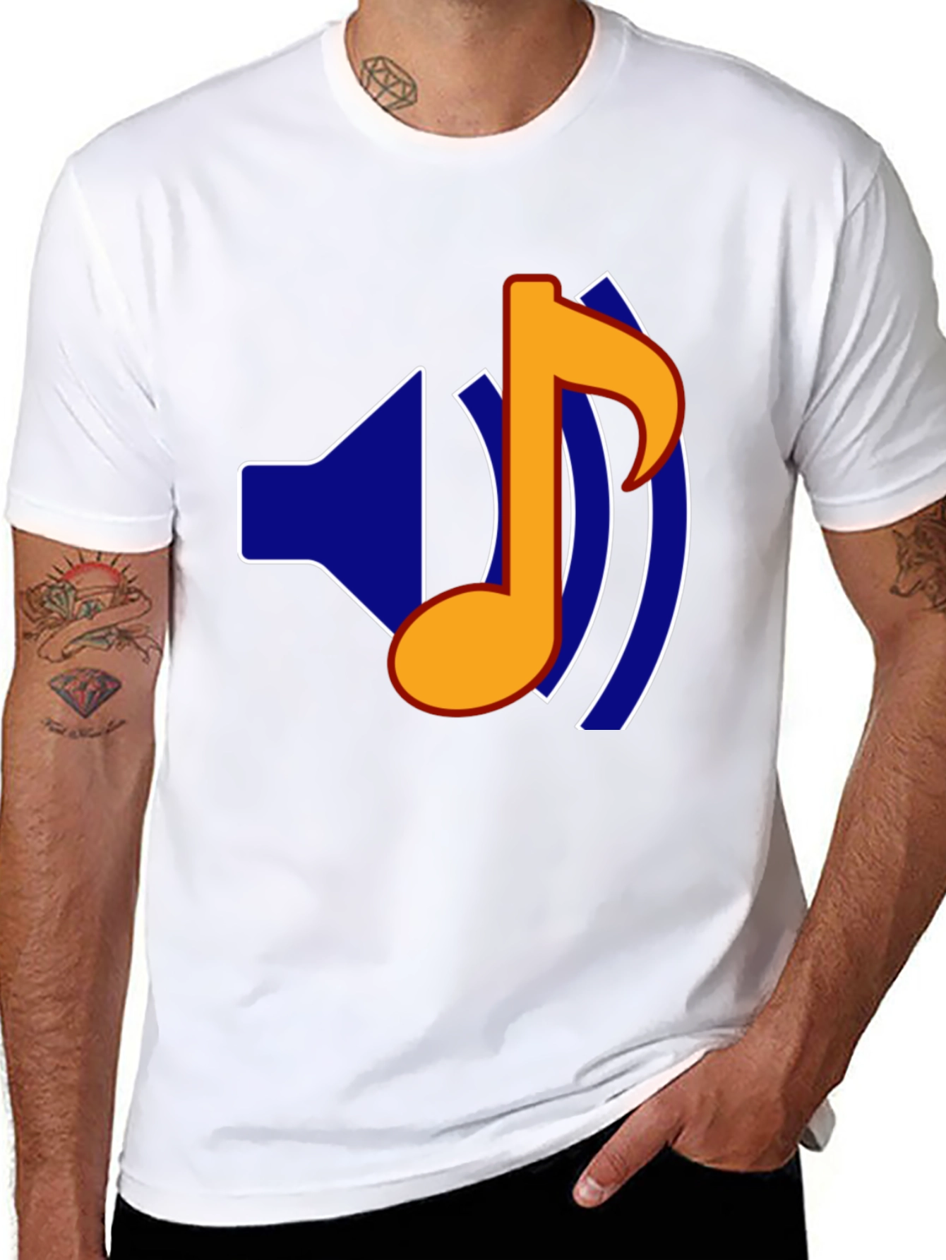 Black Music Note Graphic Black T-Shirt view 8