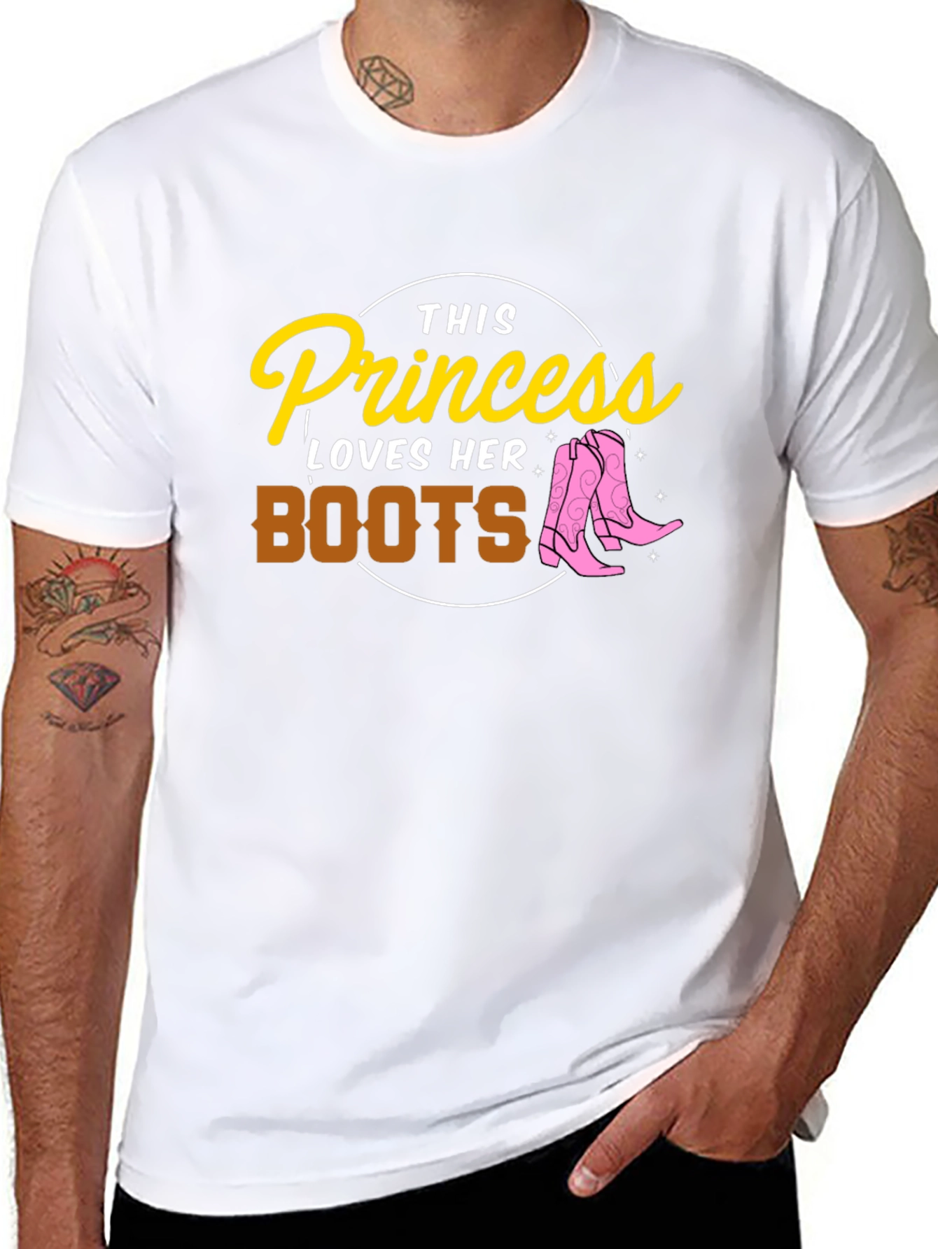 Black Cowgirl Princess T-Shirt - Loves Her Boots Tee view 8
