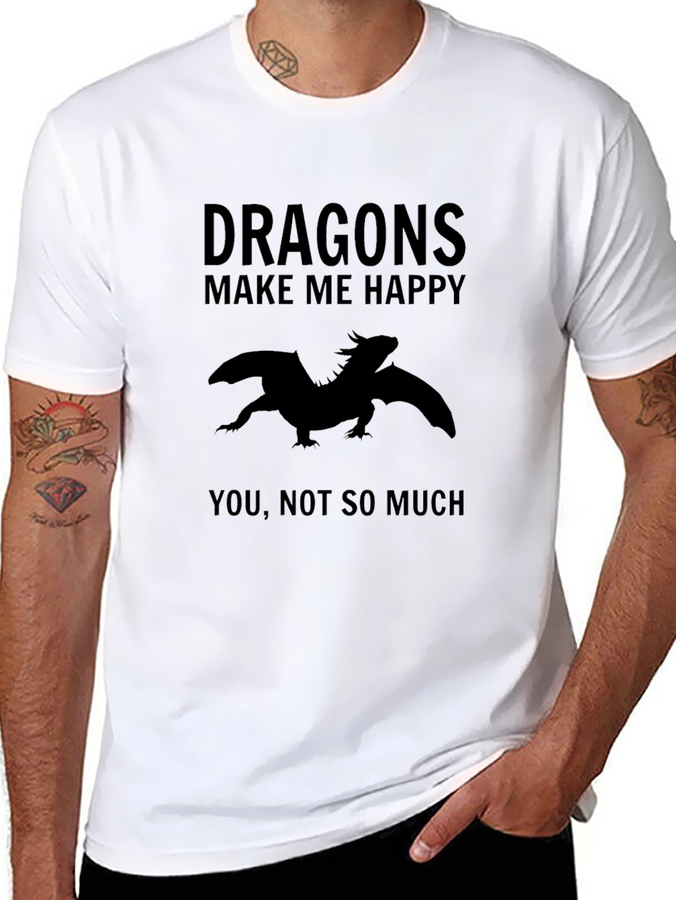 Black Dragons Make Me Happy Funny Graphic Tee view 8