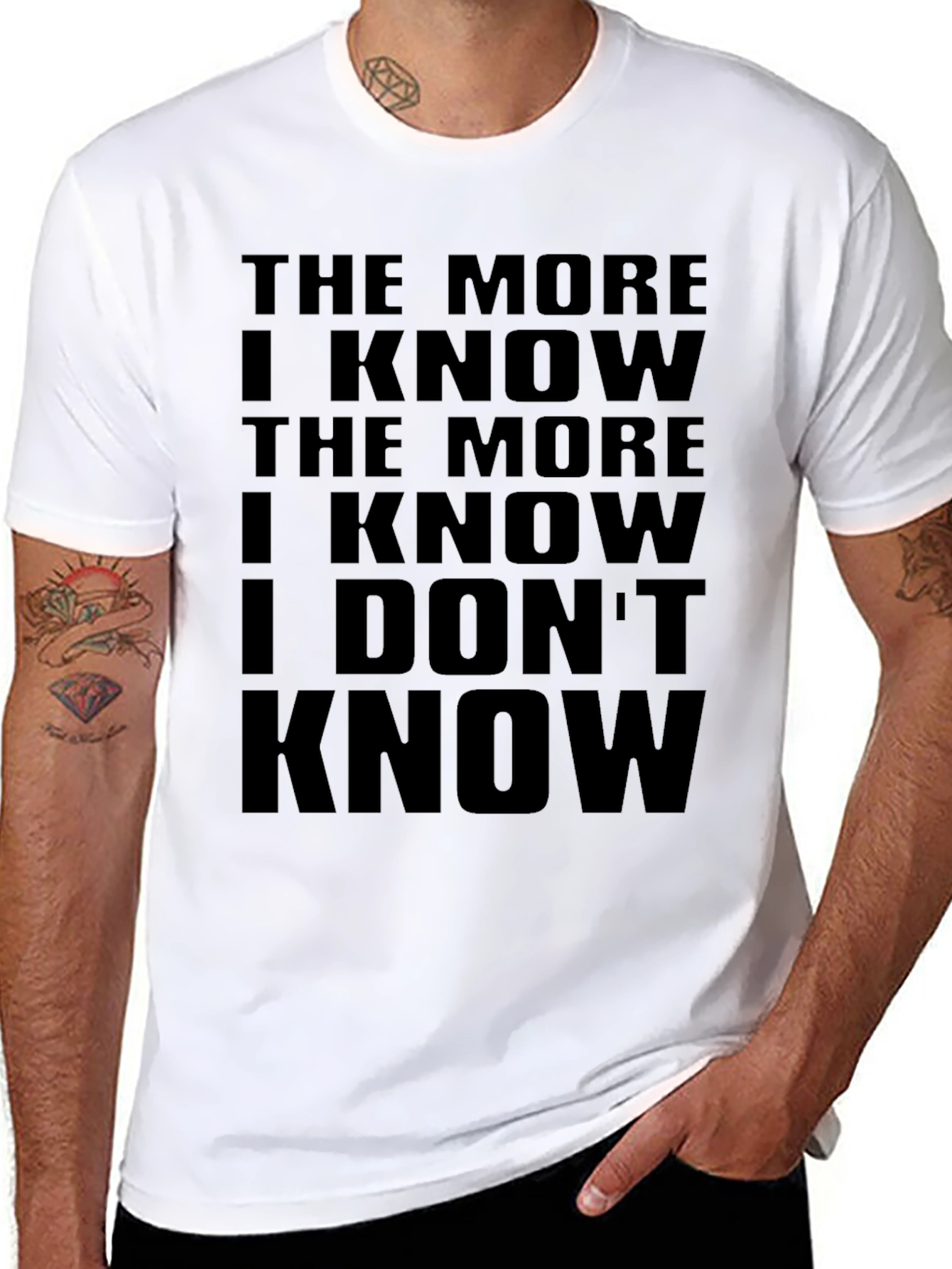 Black The More I Know Graphic Tee - Black view 8