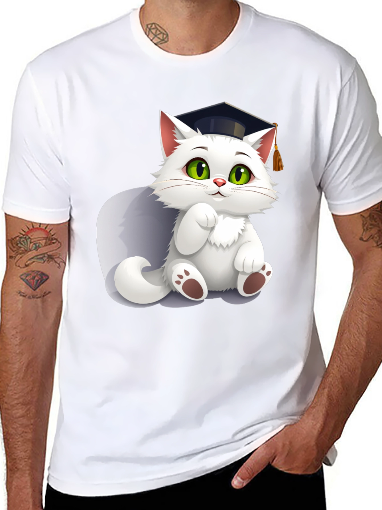 Black Cat Graduate T-Shirt view 8