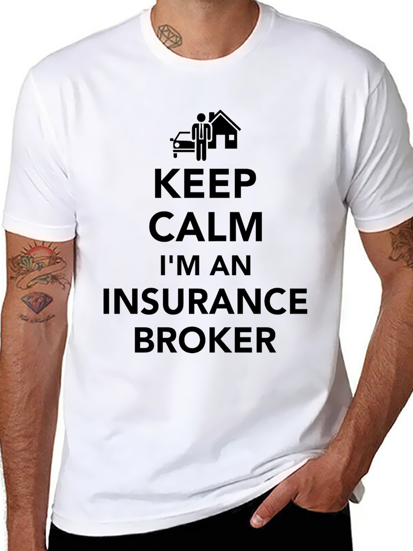 Black Keep Calm I'm an Insurance Broker T-Shirt view 8