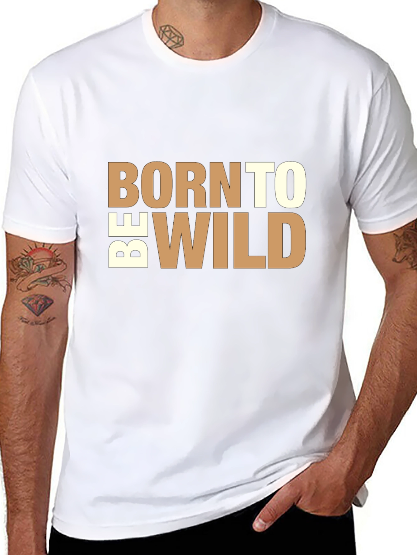 Black Born to be Wild Graphic Tee - Black Casual T-Shirt view 8