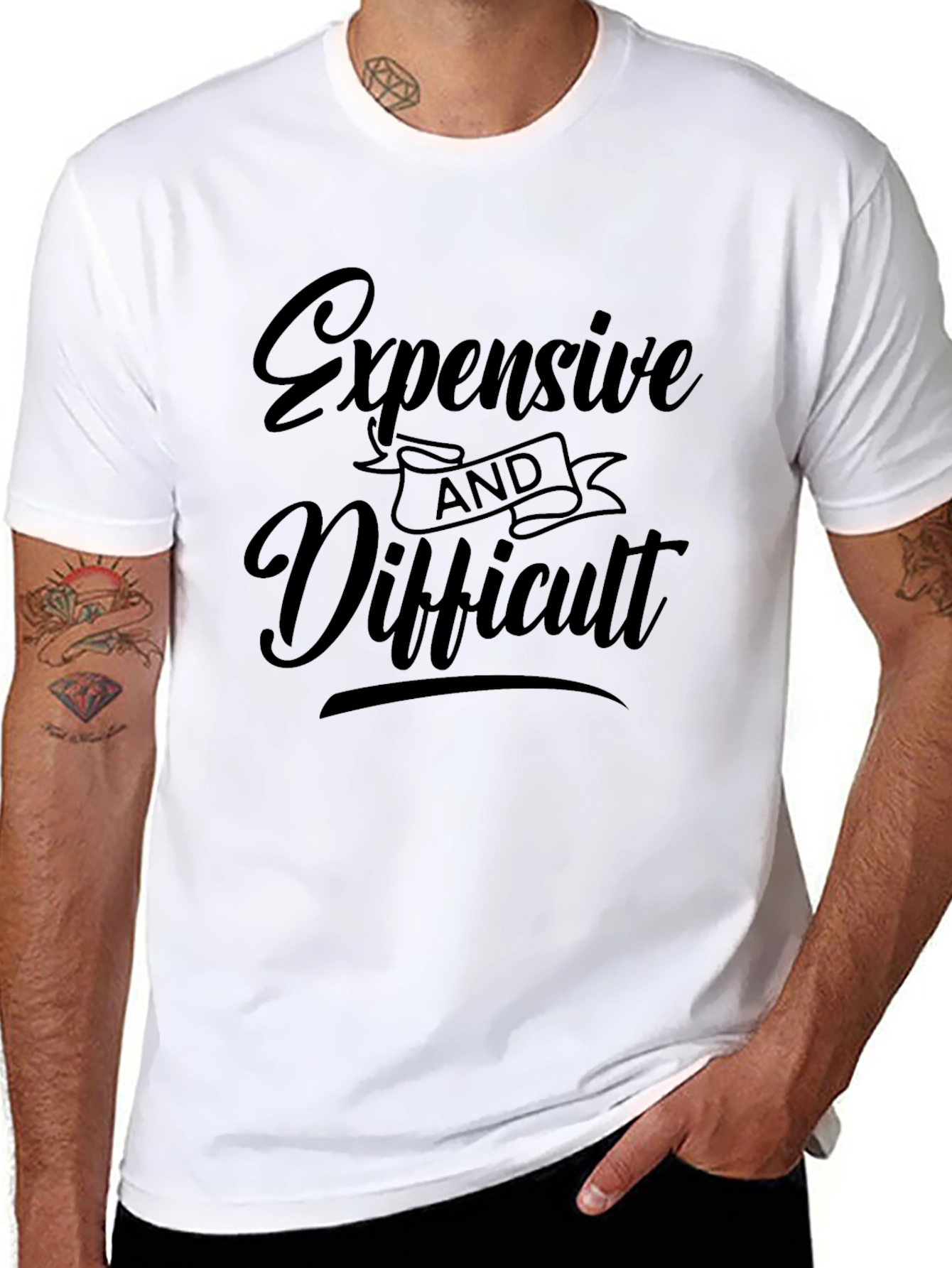 Black Expensive & Difficult Graphic Tee view 8