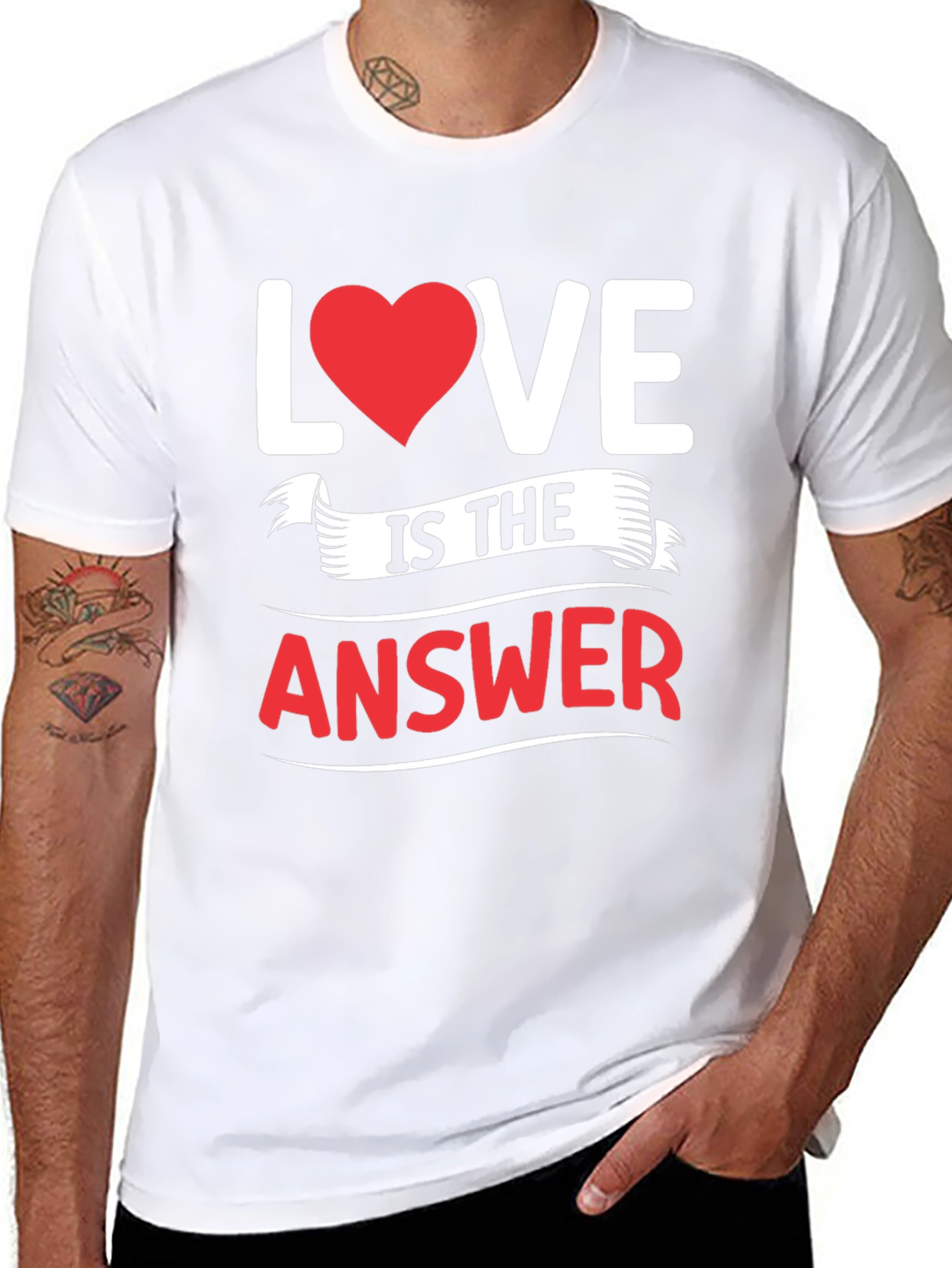 Black Love Is The Answer Graphic T-Shirt - Black view 8