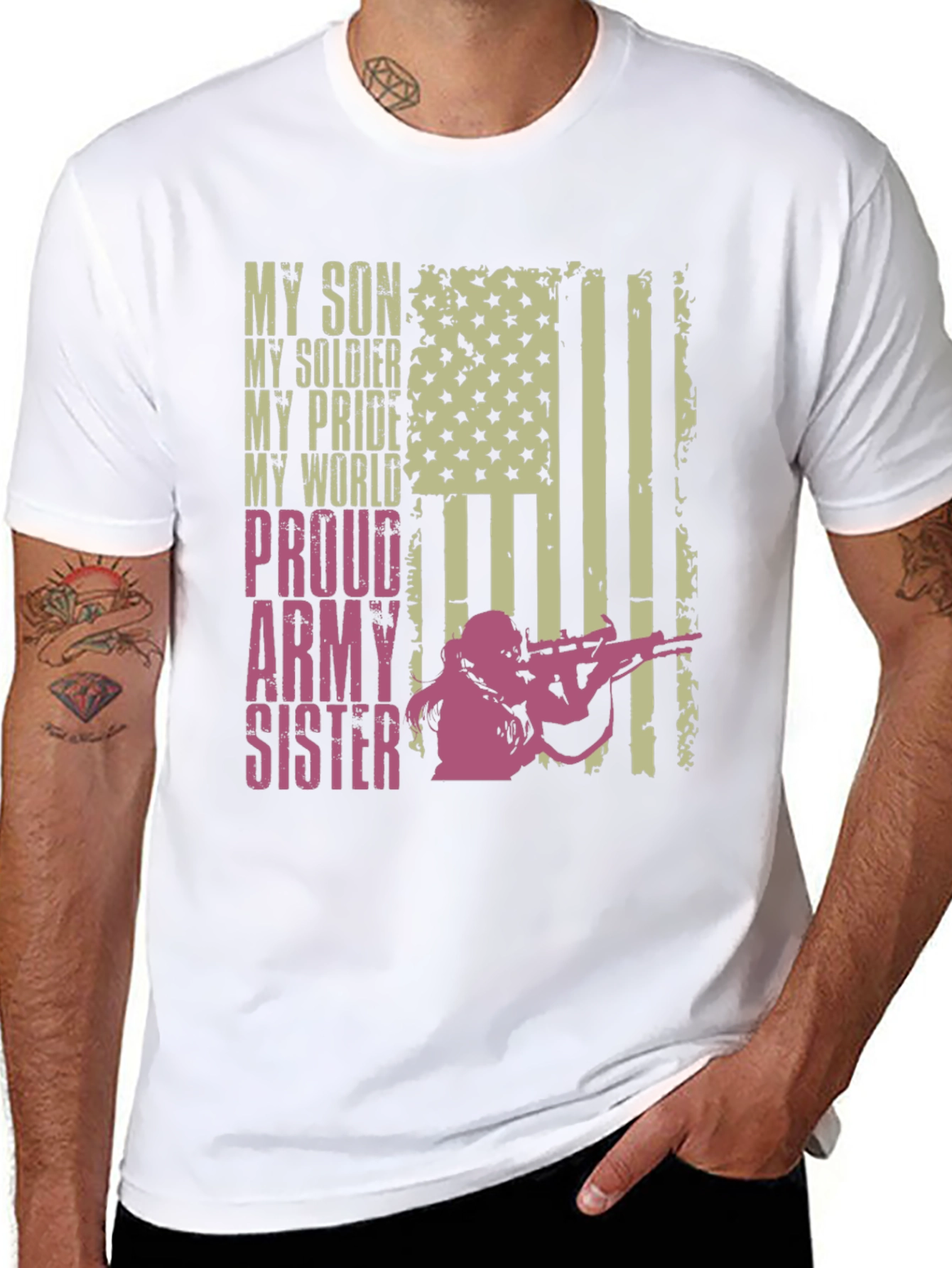 Black Proud Army Sister Graphic Tee view 8