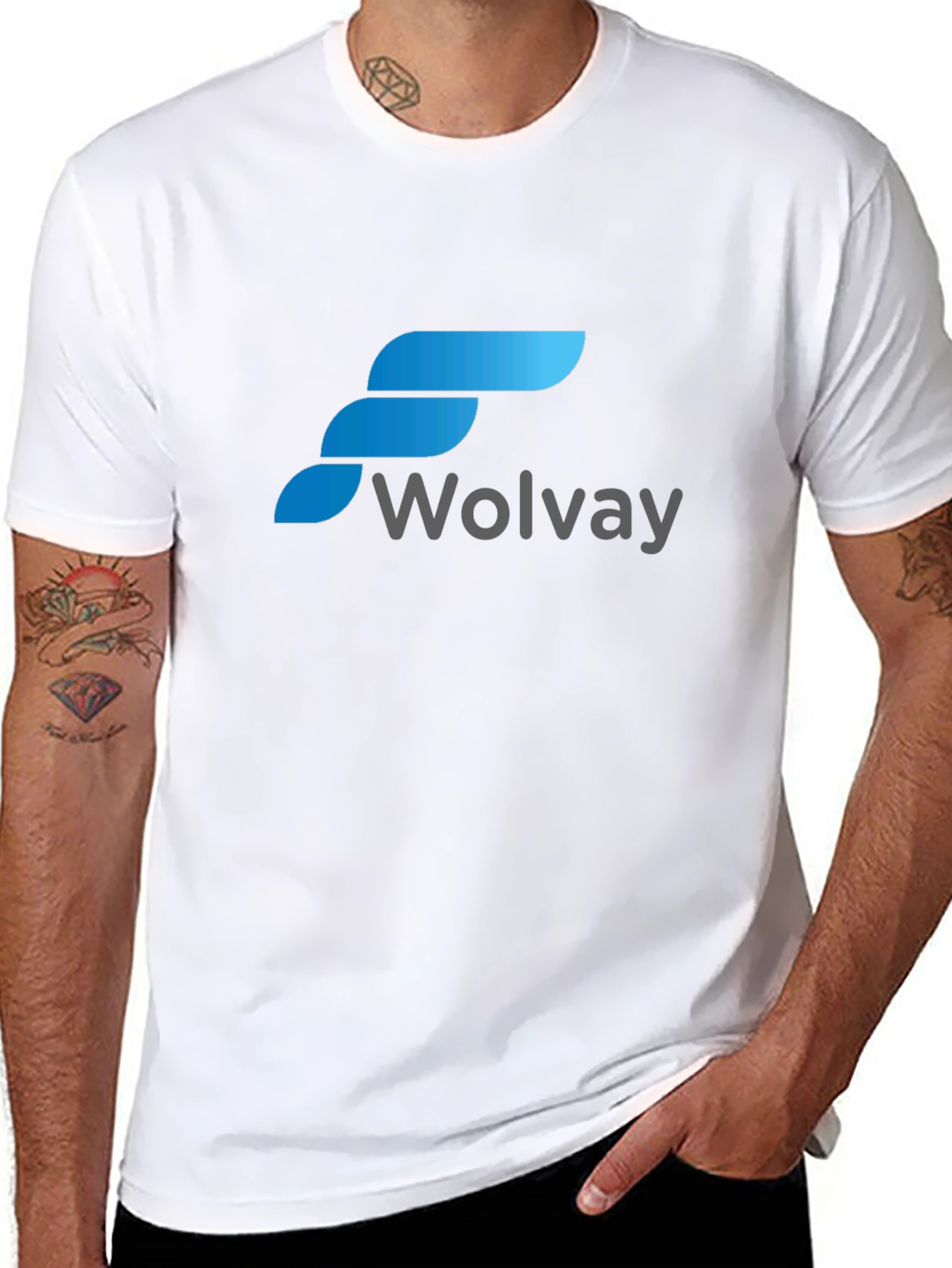 Black Wolvay T-Shirt: Stylish Logo Design, Comfortable Fit view 8