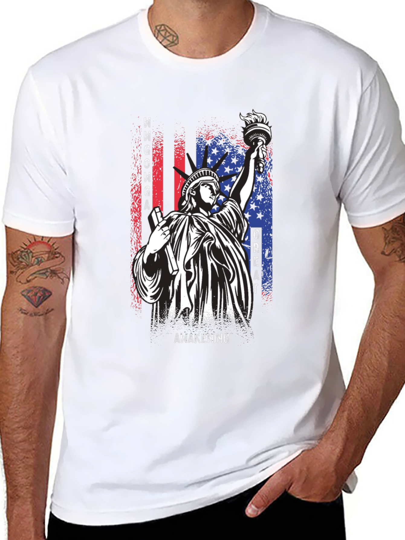 Black MAGA Statue of Liberty Graphic Tee view 8
