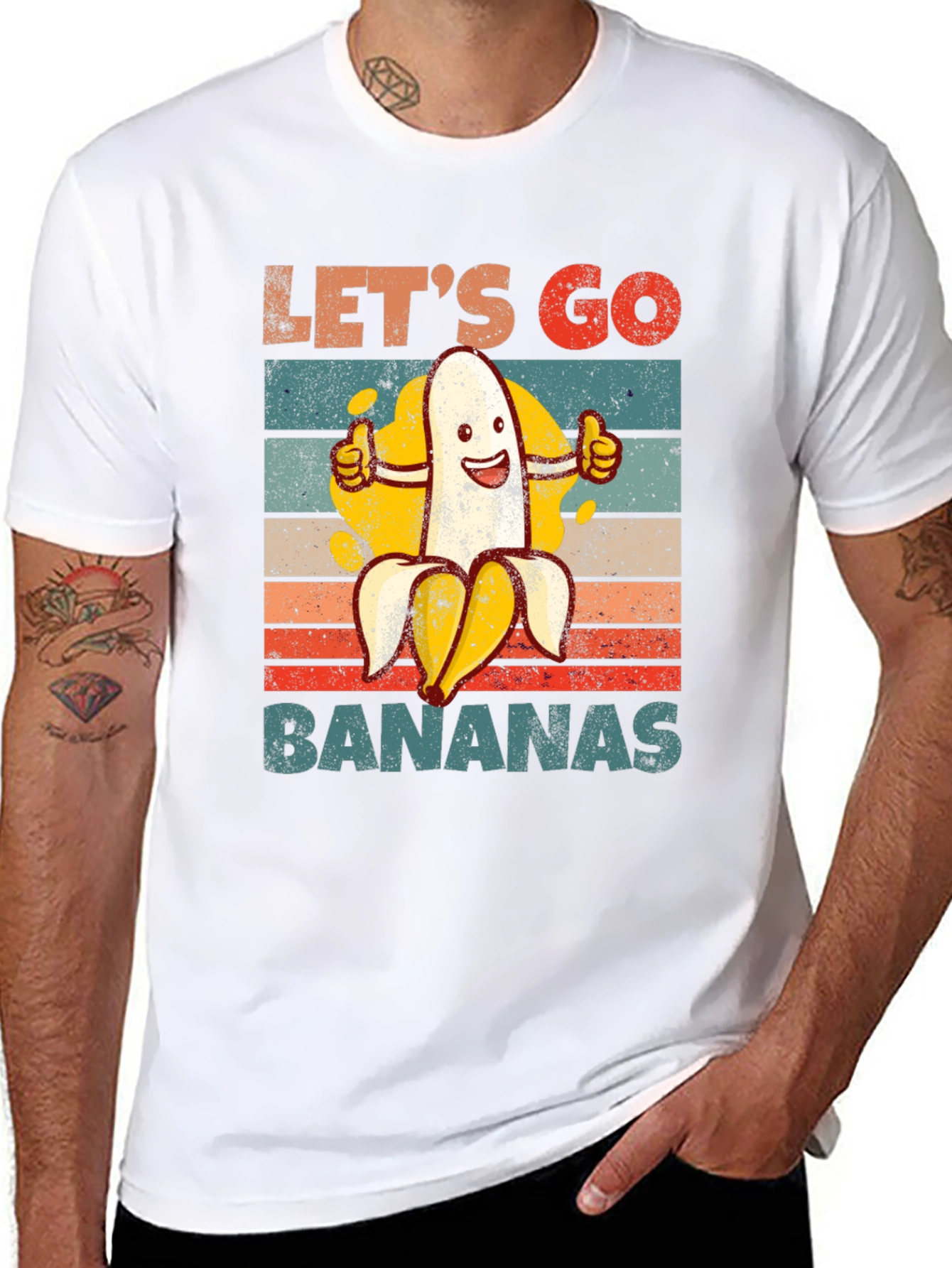 Black Let's Go Bananas Graphic T-Shirt view 8