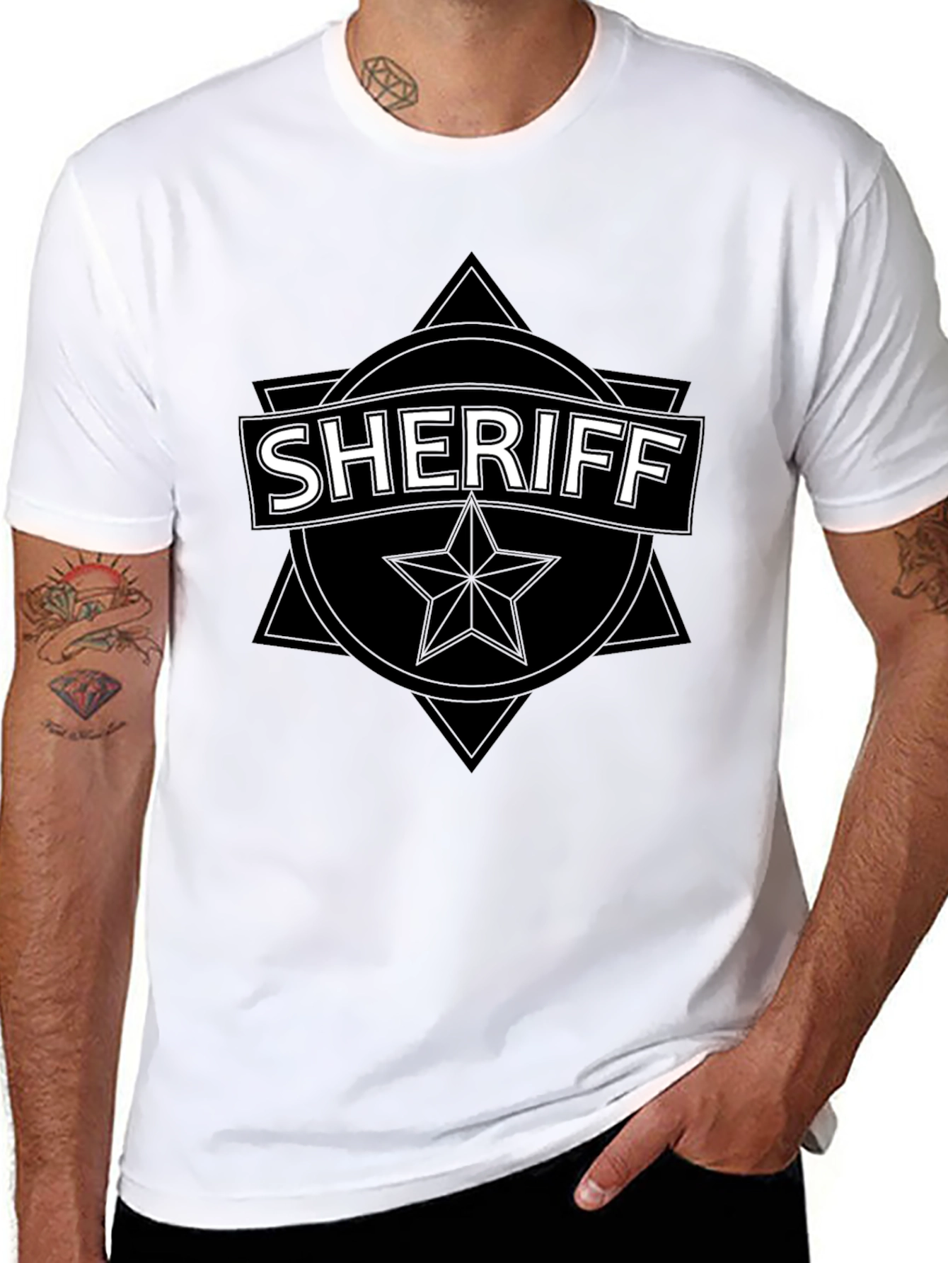 Black Sheriff Star Black T-Shirt view 8