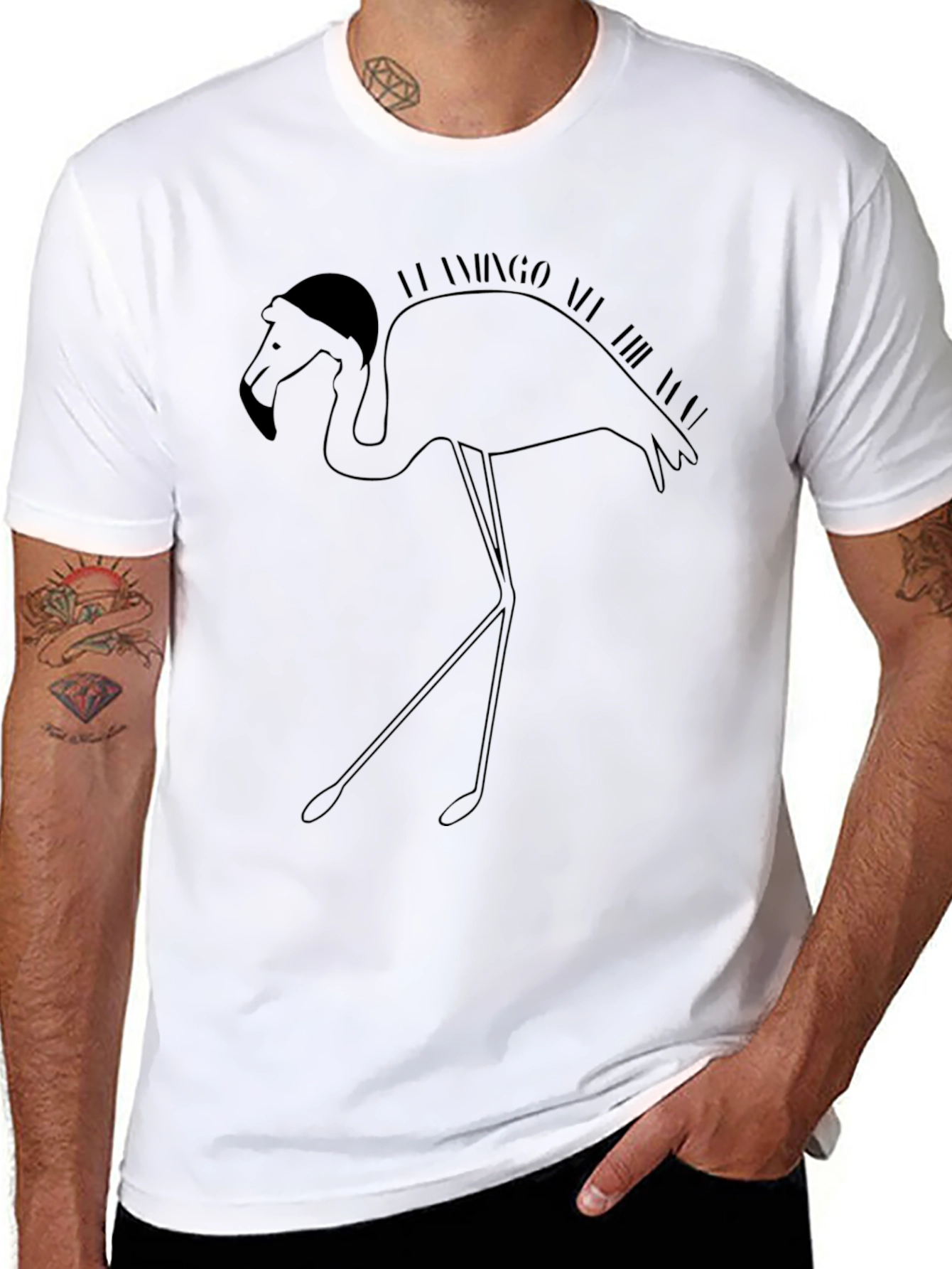 Black Flamingo All the Time Graphic Tee - Black view 8