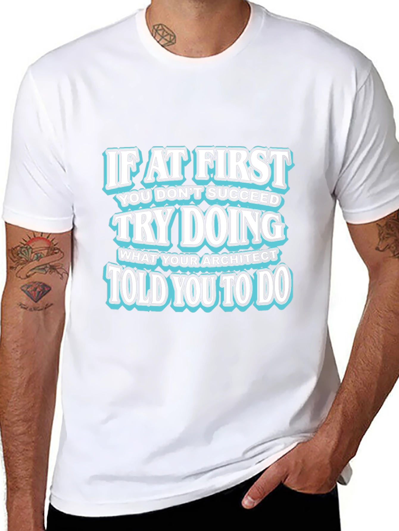 Black Architect Humor Graphic T-Shirt - 'Try Doing What Architect Told You' view 8