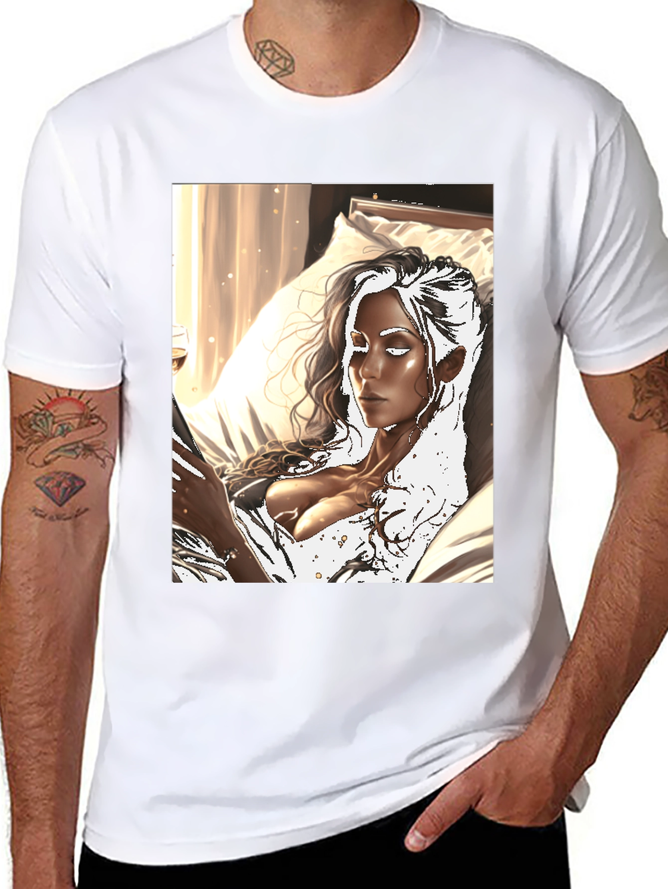 Black Artistic Woman Black T-Shirt view 8