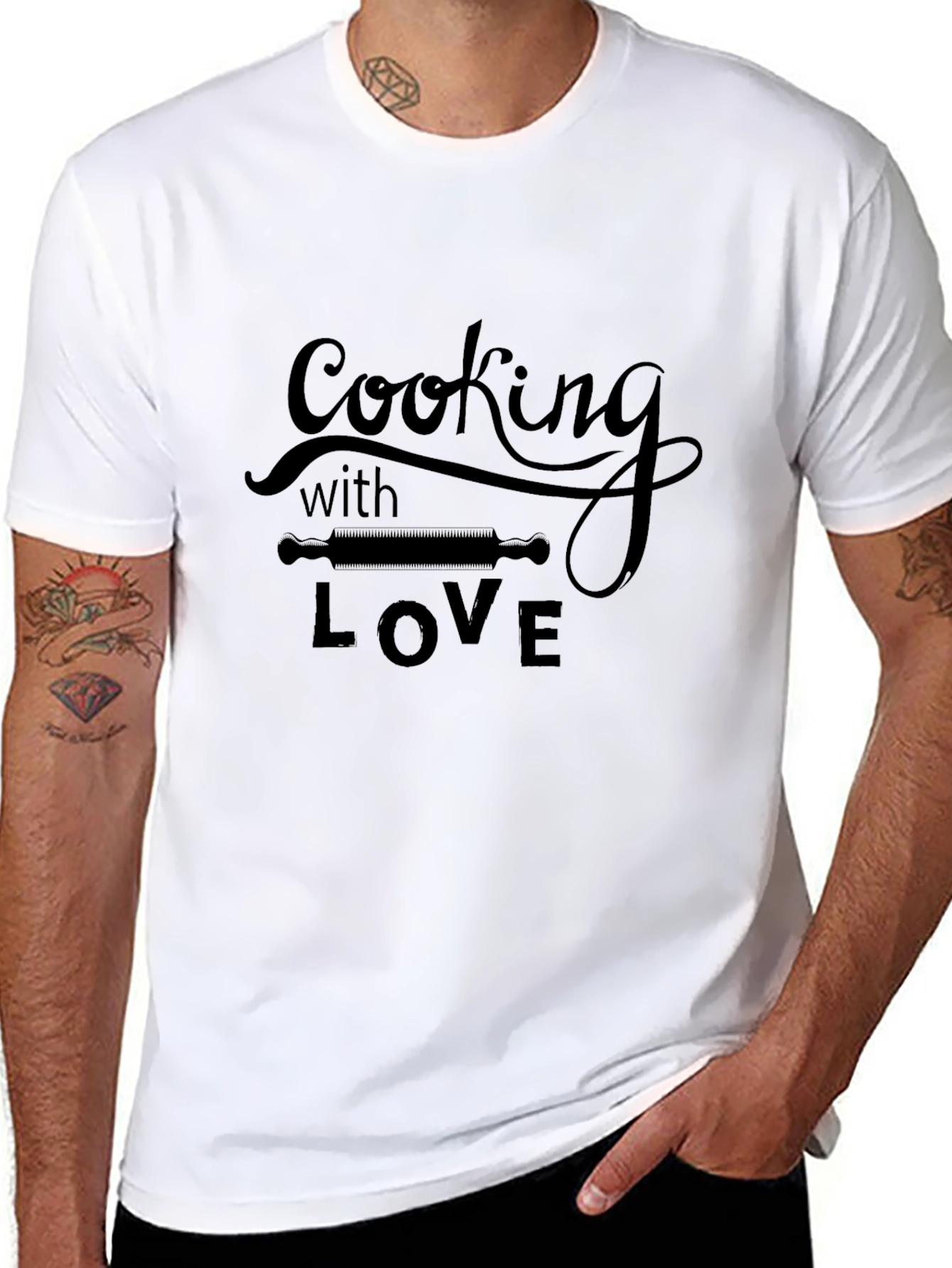 Black Cooking with Love Black T-Shirt view 8