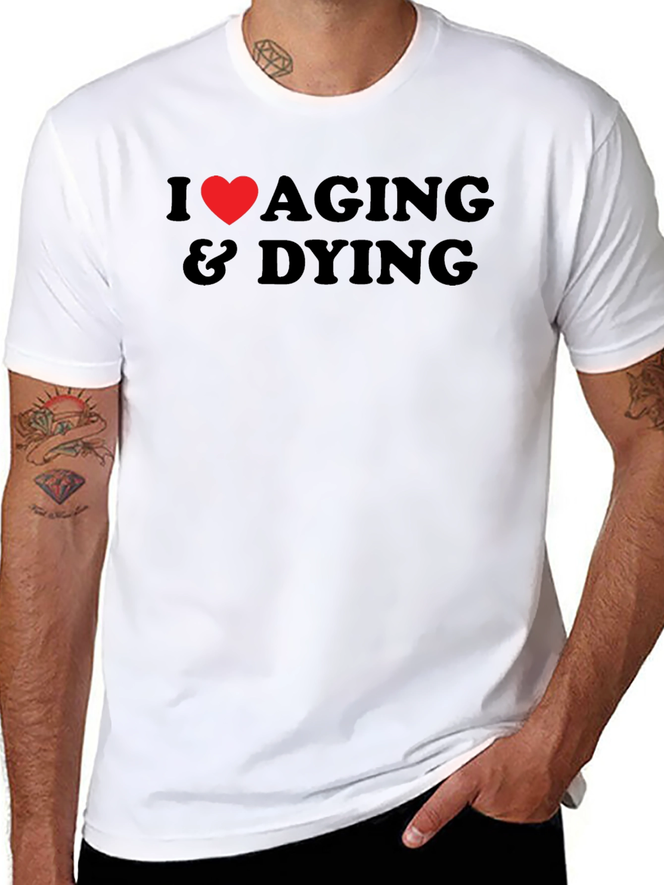 Black I Heart Aging & Dying Graphic T-Shirt view 8