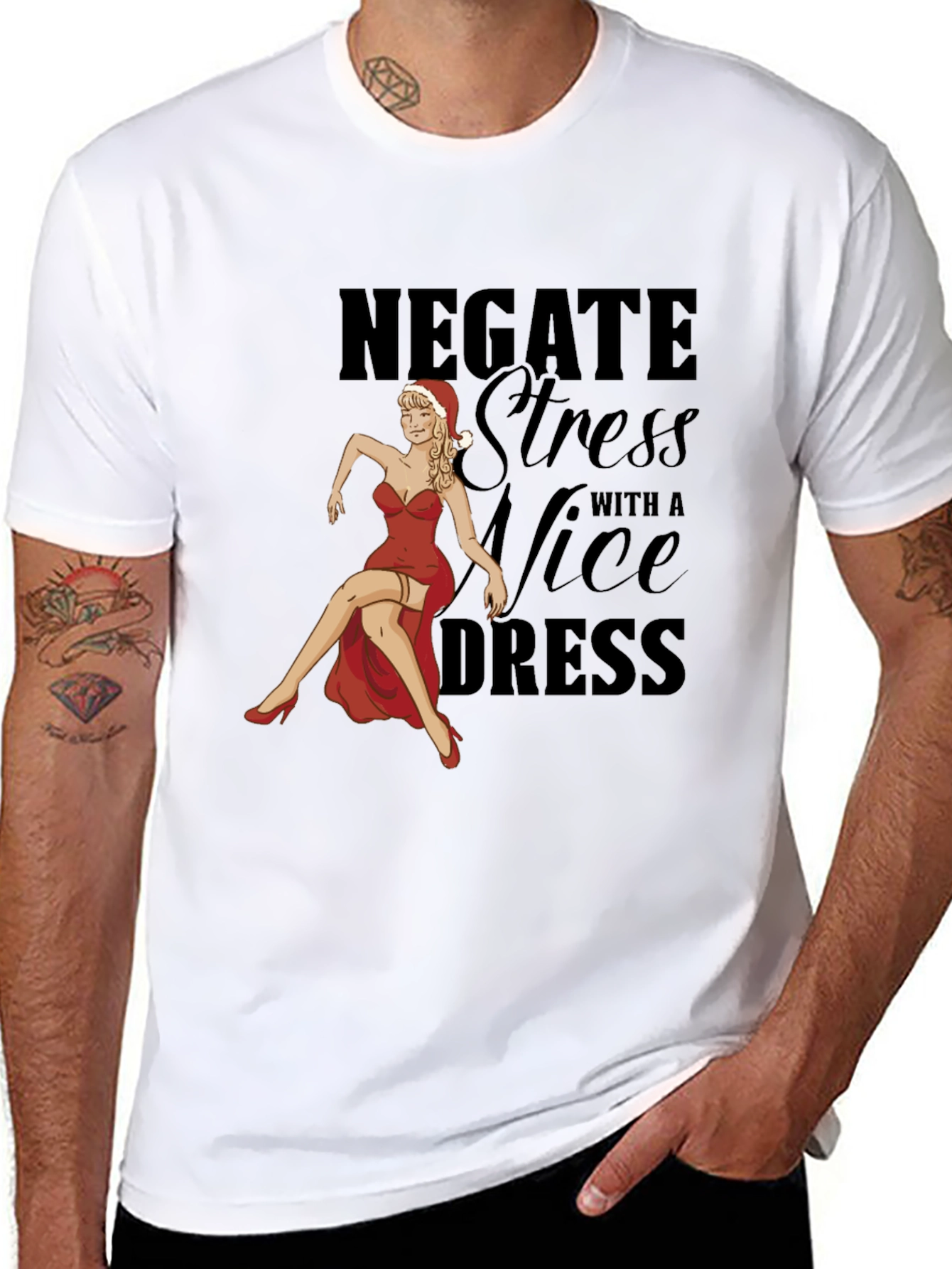 Black Negate Stress Nice Dress T-Shirt view 8