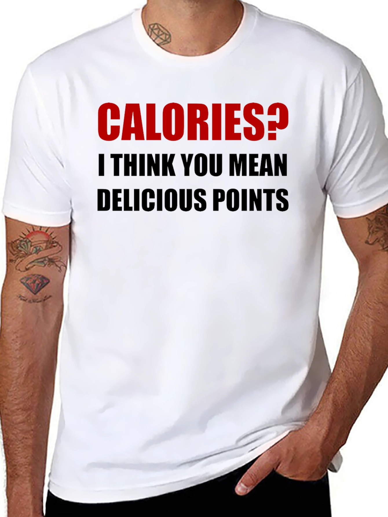 Black Calories? Delicious Points Graphic Tee - Funny Foodie Shirt view 8