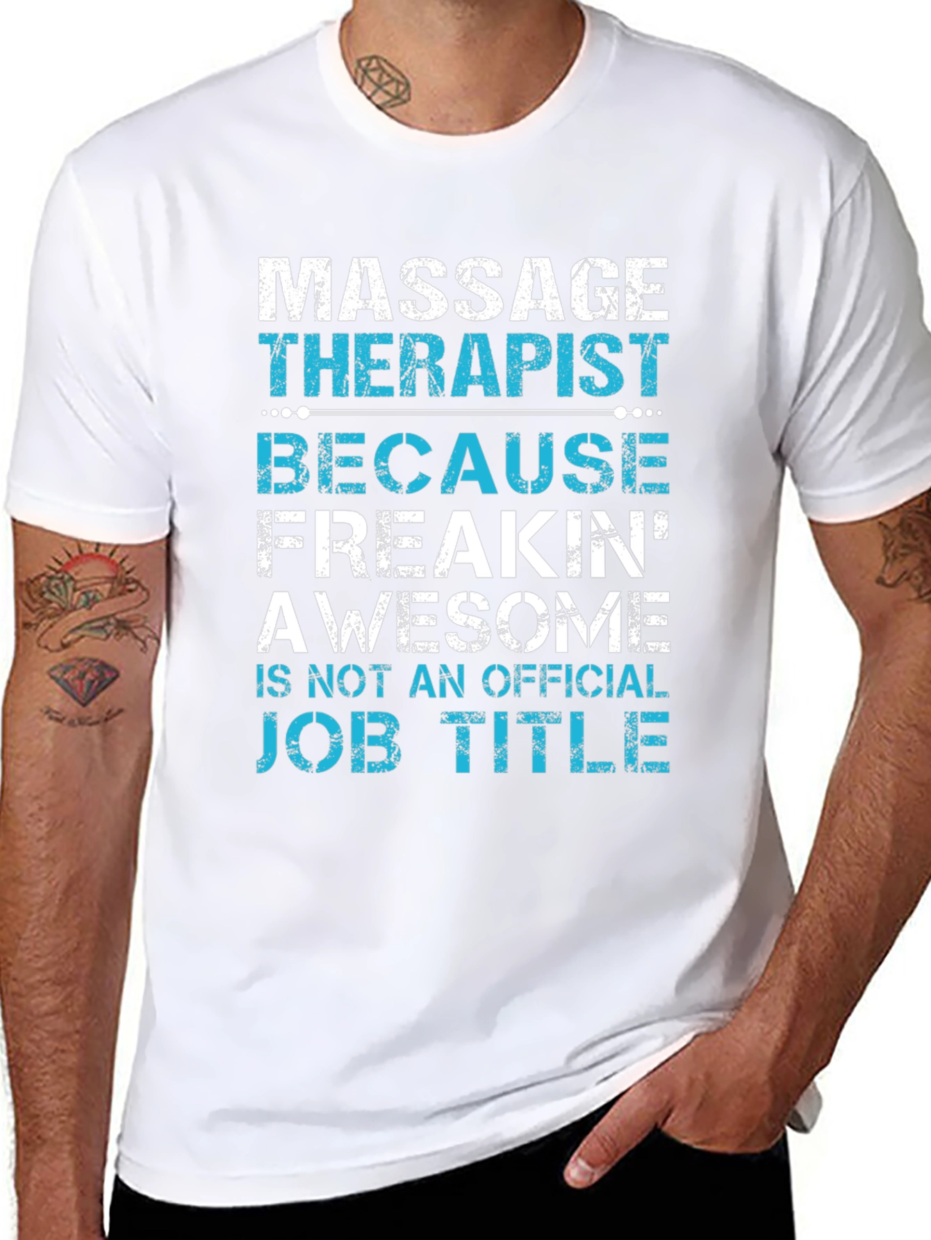Black Massage Therapist Funny Job Title Graphic Tee view 8