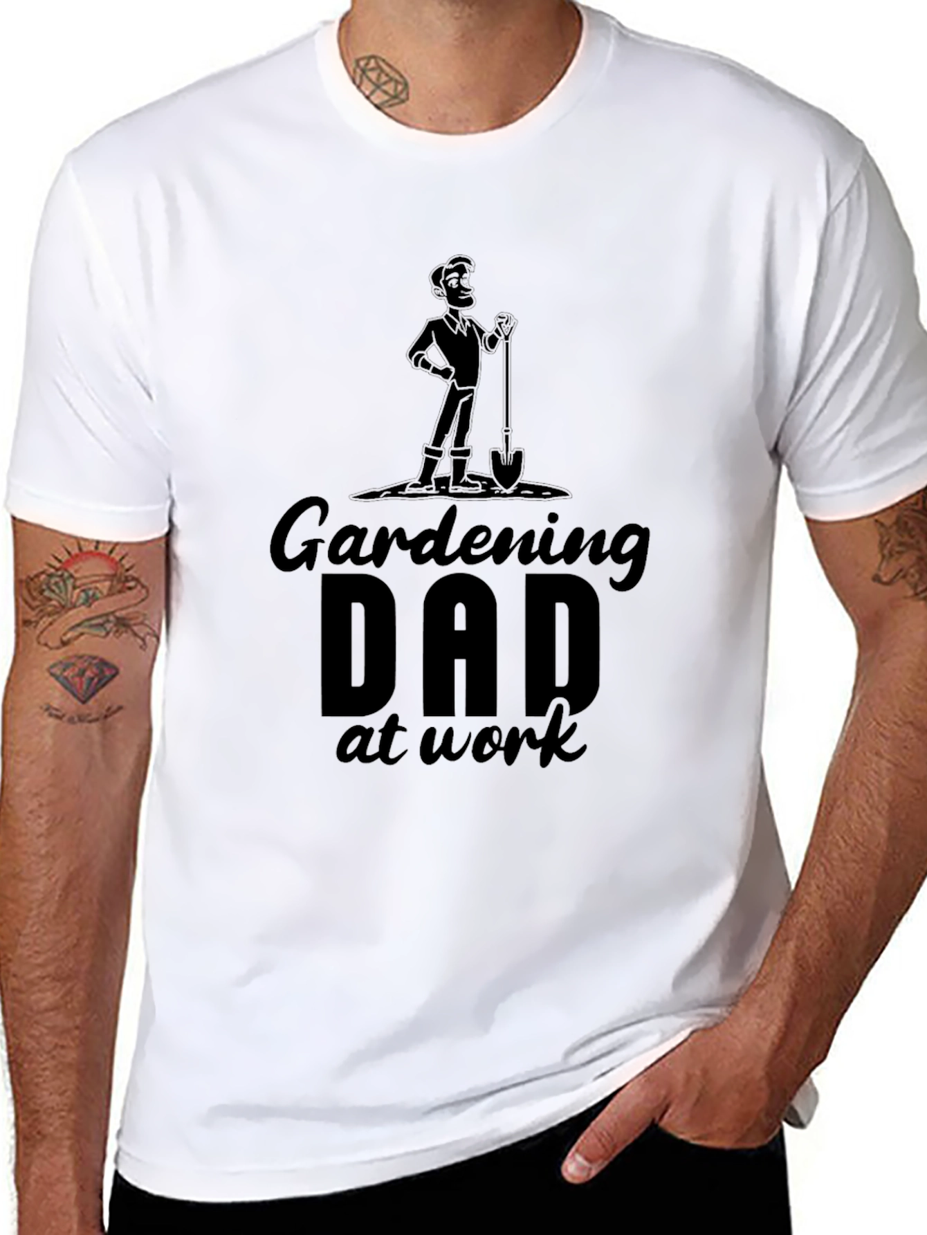 Black Gardening Dad T-Shirt - Black Graphic Tee view 8