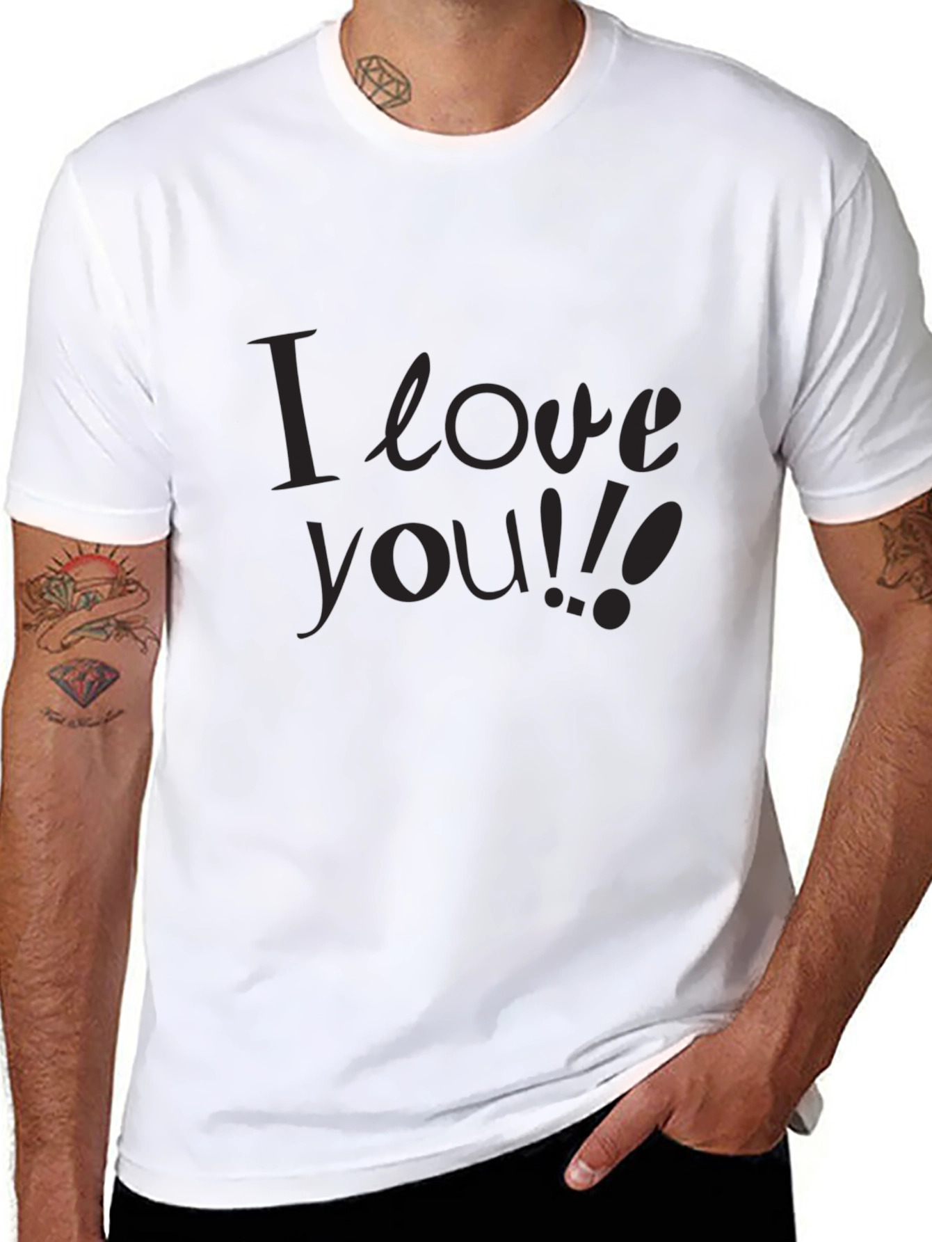 Black I Love You Black T-Shirt - Soft & Stylish view 8
