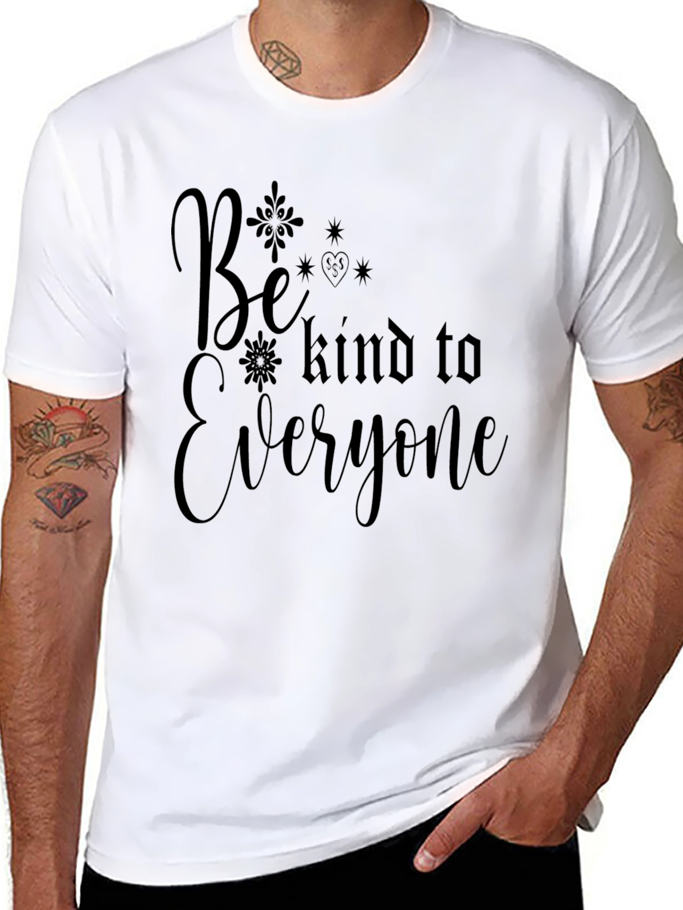 Black Be Kind to Everyone Black Graphic Tee view 8